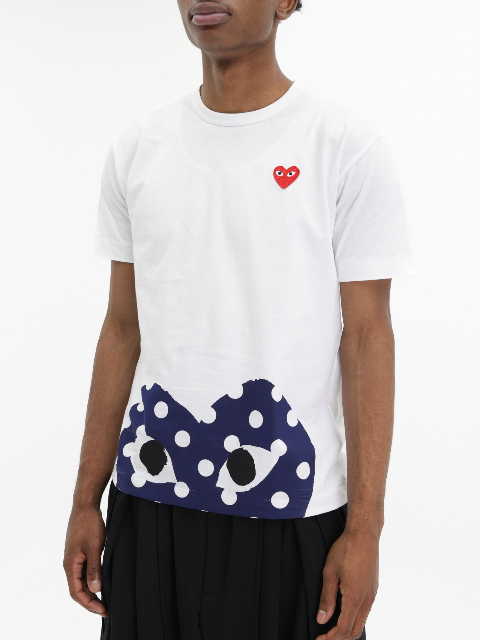 Comme Des Garcons T-Shirt Polka Dot Emblem White