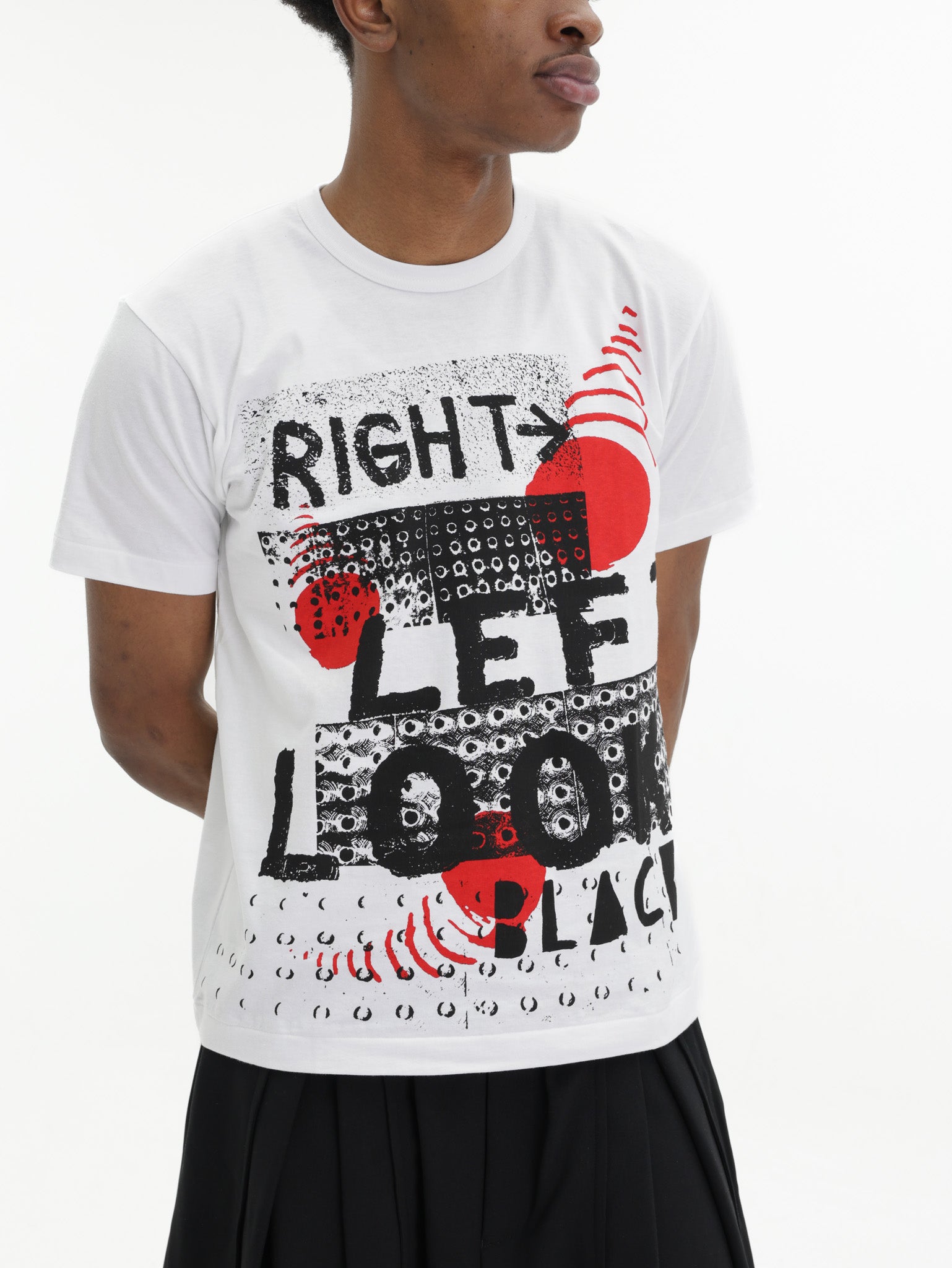 Comme Des Garcons T-Shirt Black/Red Print White