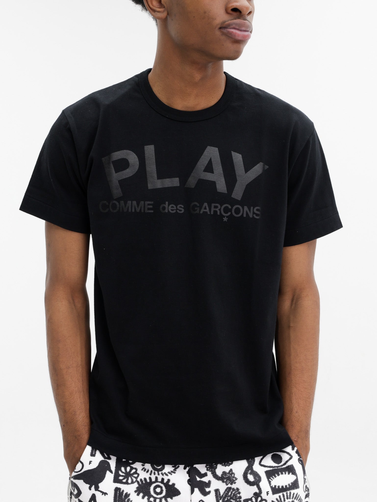 Comme Des Garcons T-Shirt Black Play Logo Black