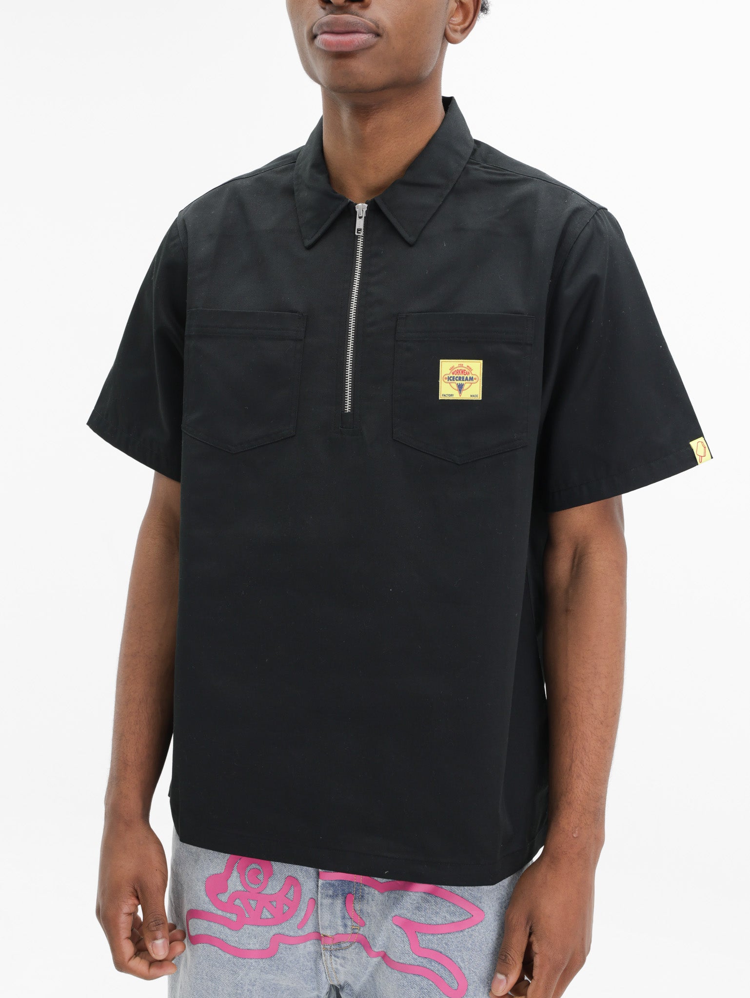 Ice-cream Golfer Quarter Zip Work Black