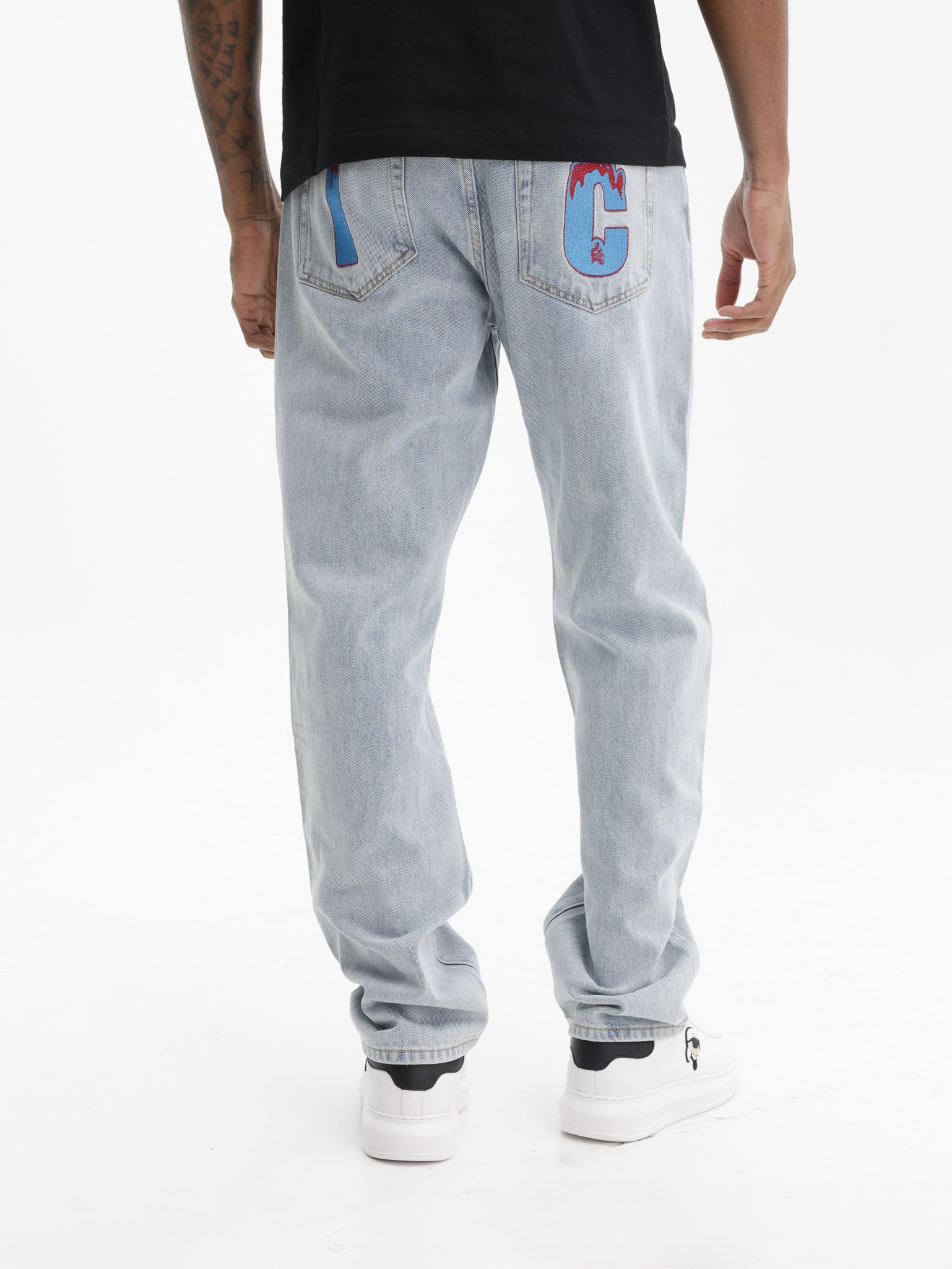 Ice-cream Jeans Crystal Dog Denim Light Wash