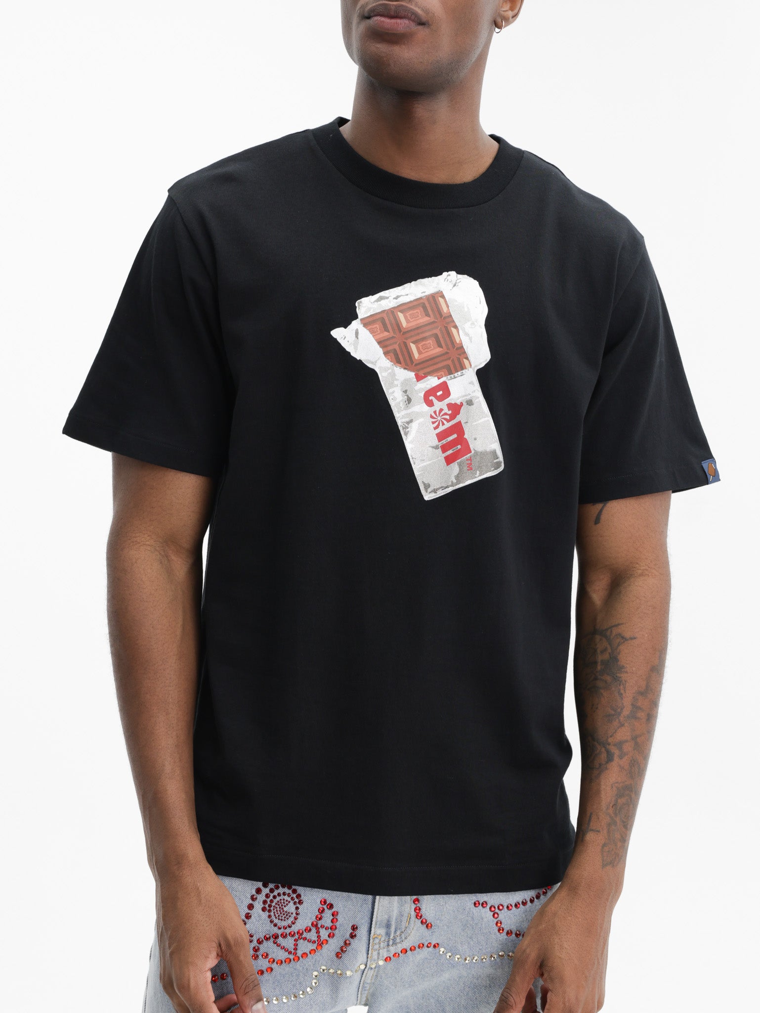Ice-cream T-Shirt Chocolate Print Logo Black