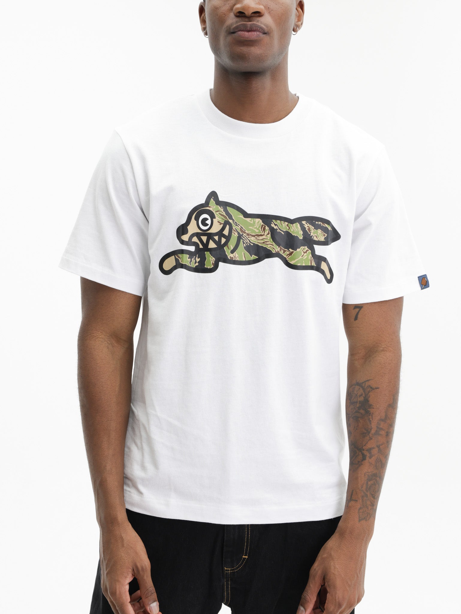 Ice-cream T-Shirt Tiger Stripe Dog White