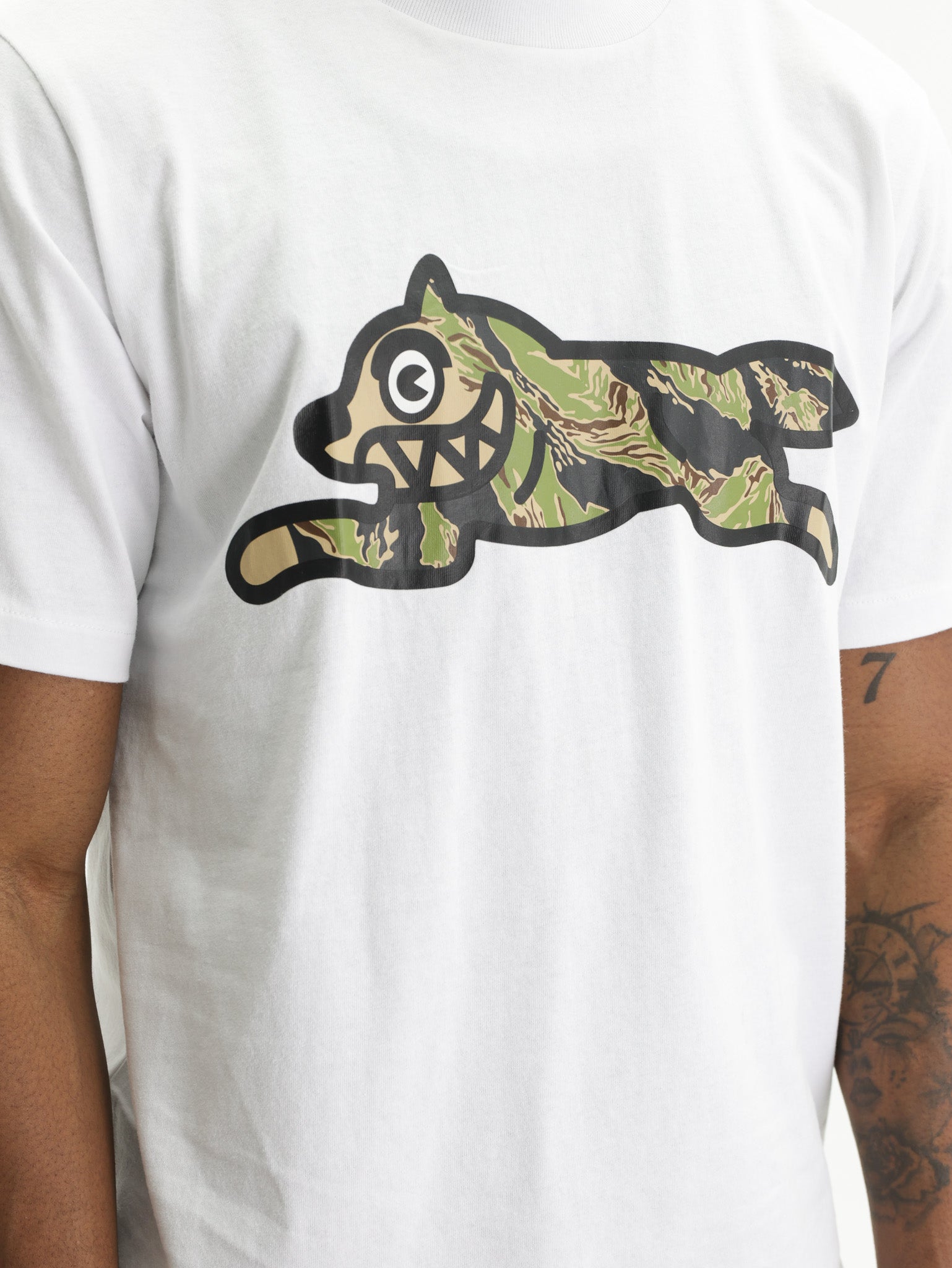 Ice-cream T-Shirt Tiger Stripe Dog White