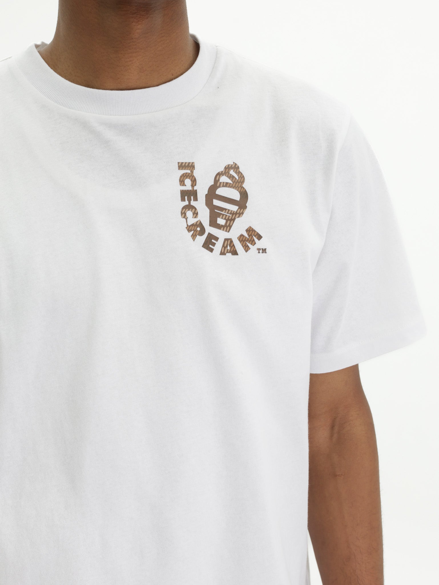 Ice-cream T-Shirt Brown Print White