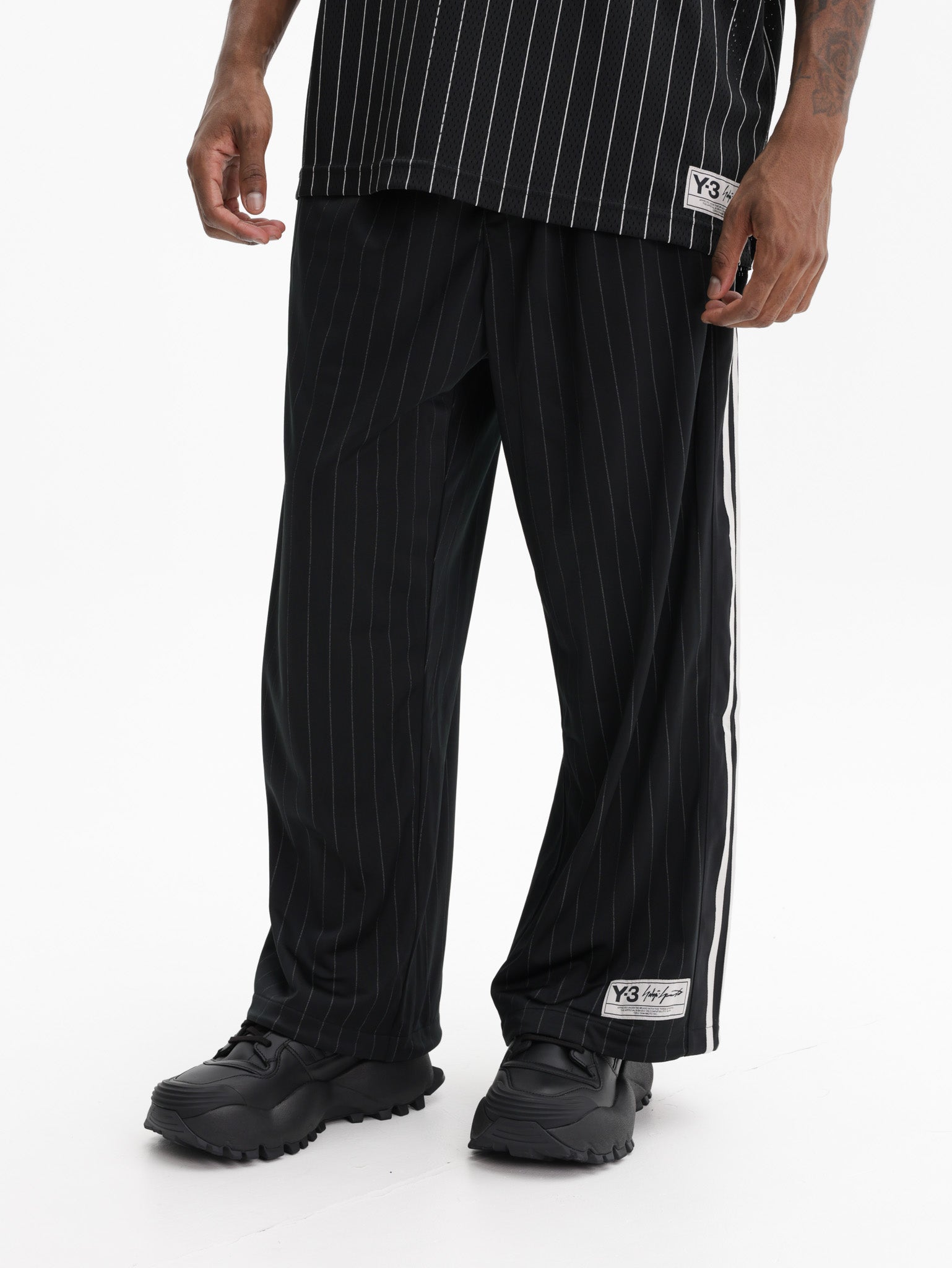 Y-3 Pants Pinstripe Black
