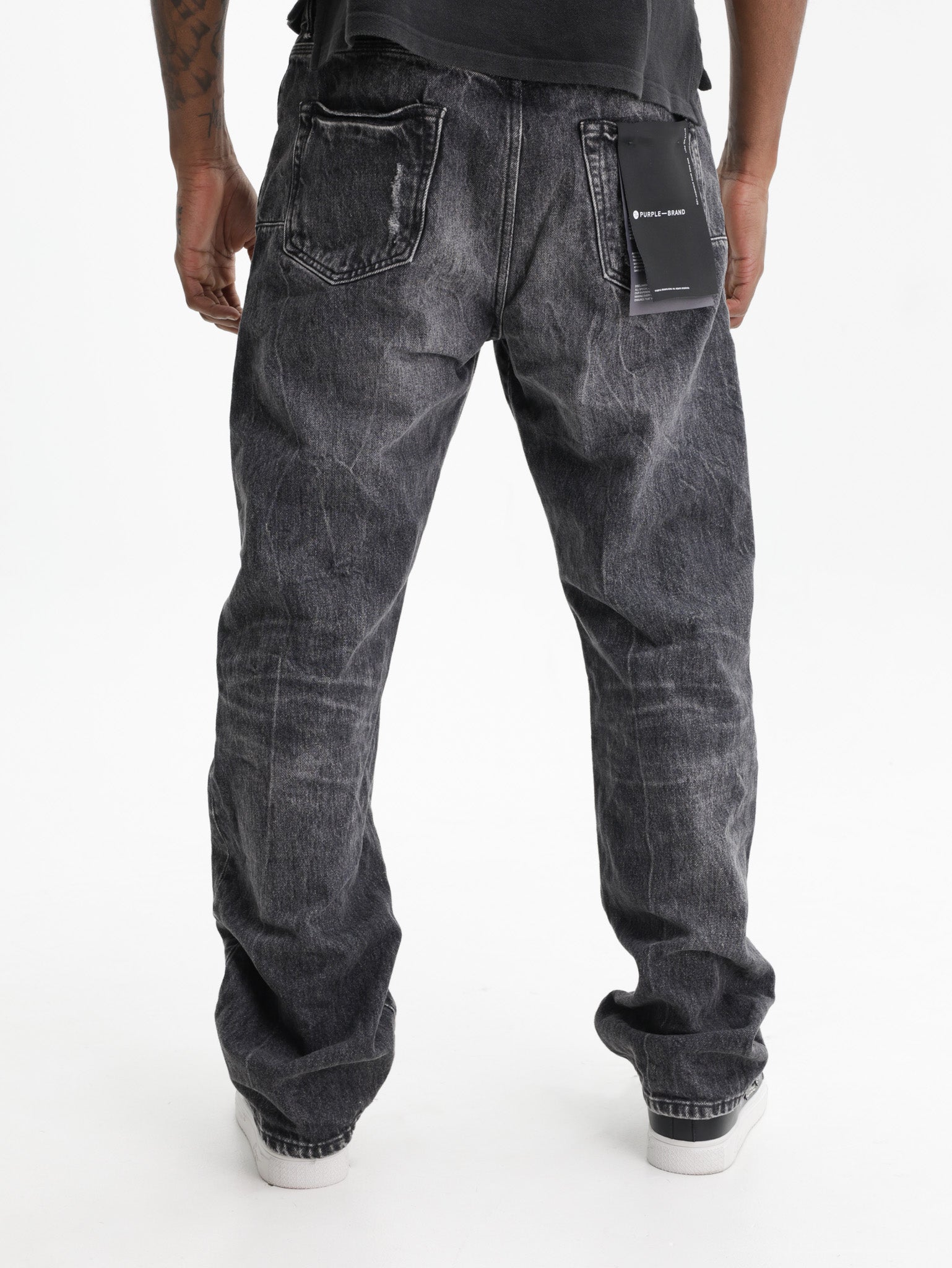 Purple Jeans Worn Stone Wash Grey