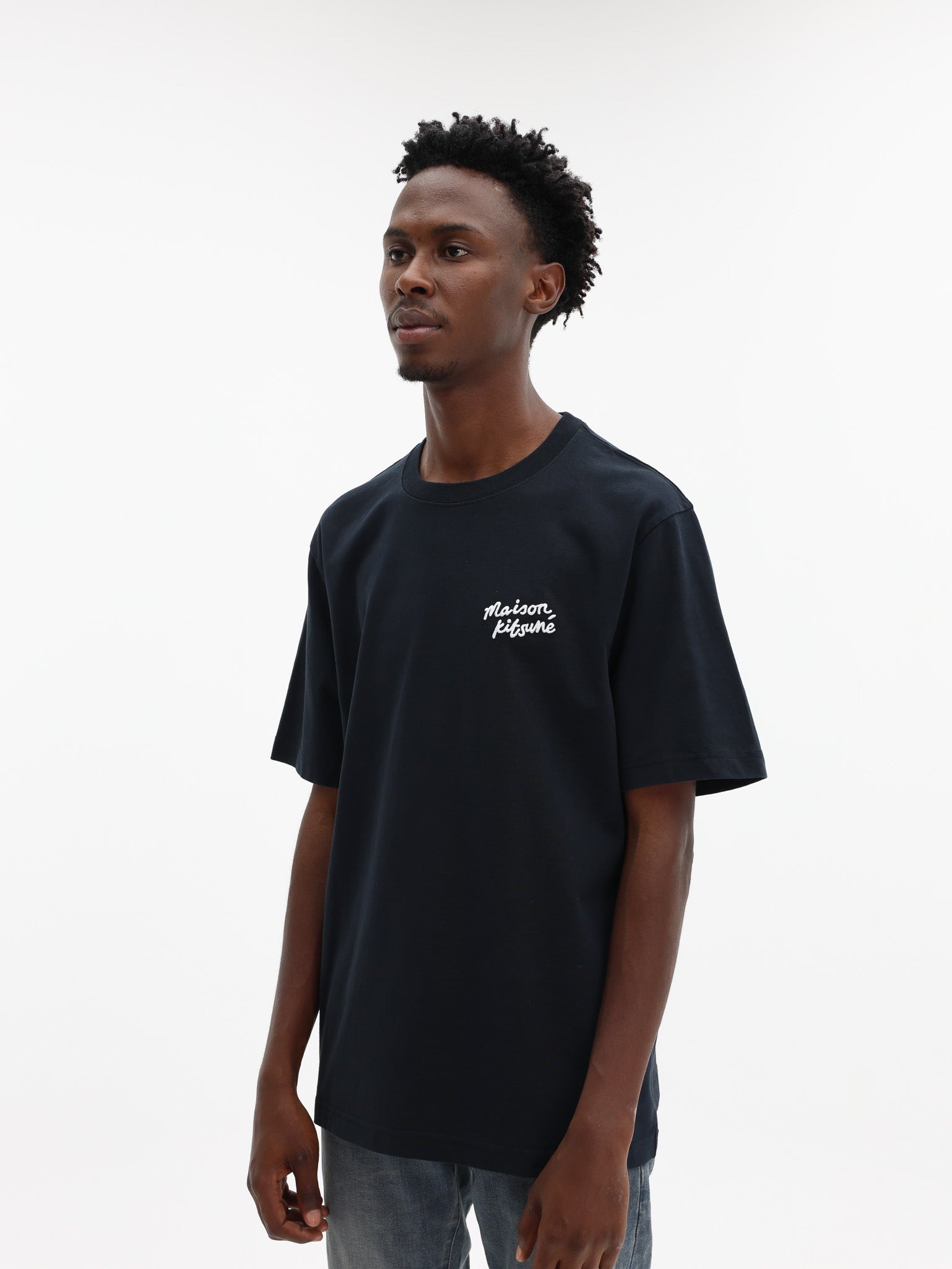 Maison Kitsune T-Shirt Handwriting Comfort Black-White