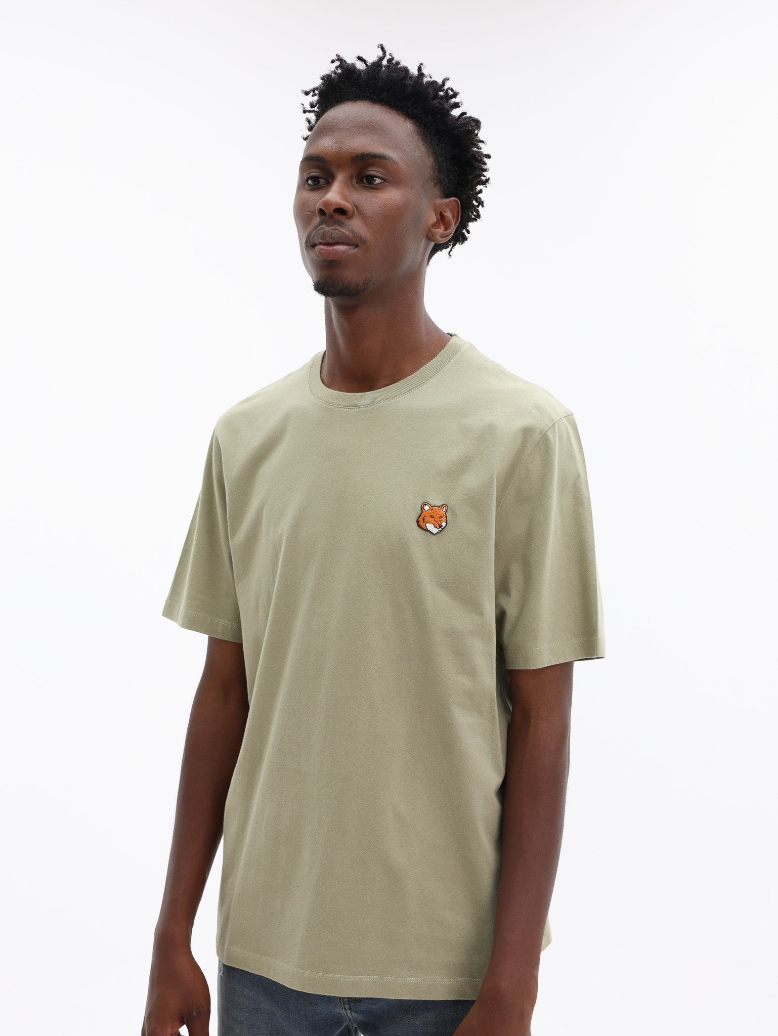 Maison Kitsune T-Shirt Fox Head Regular Laurel Green
