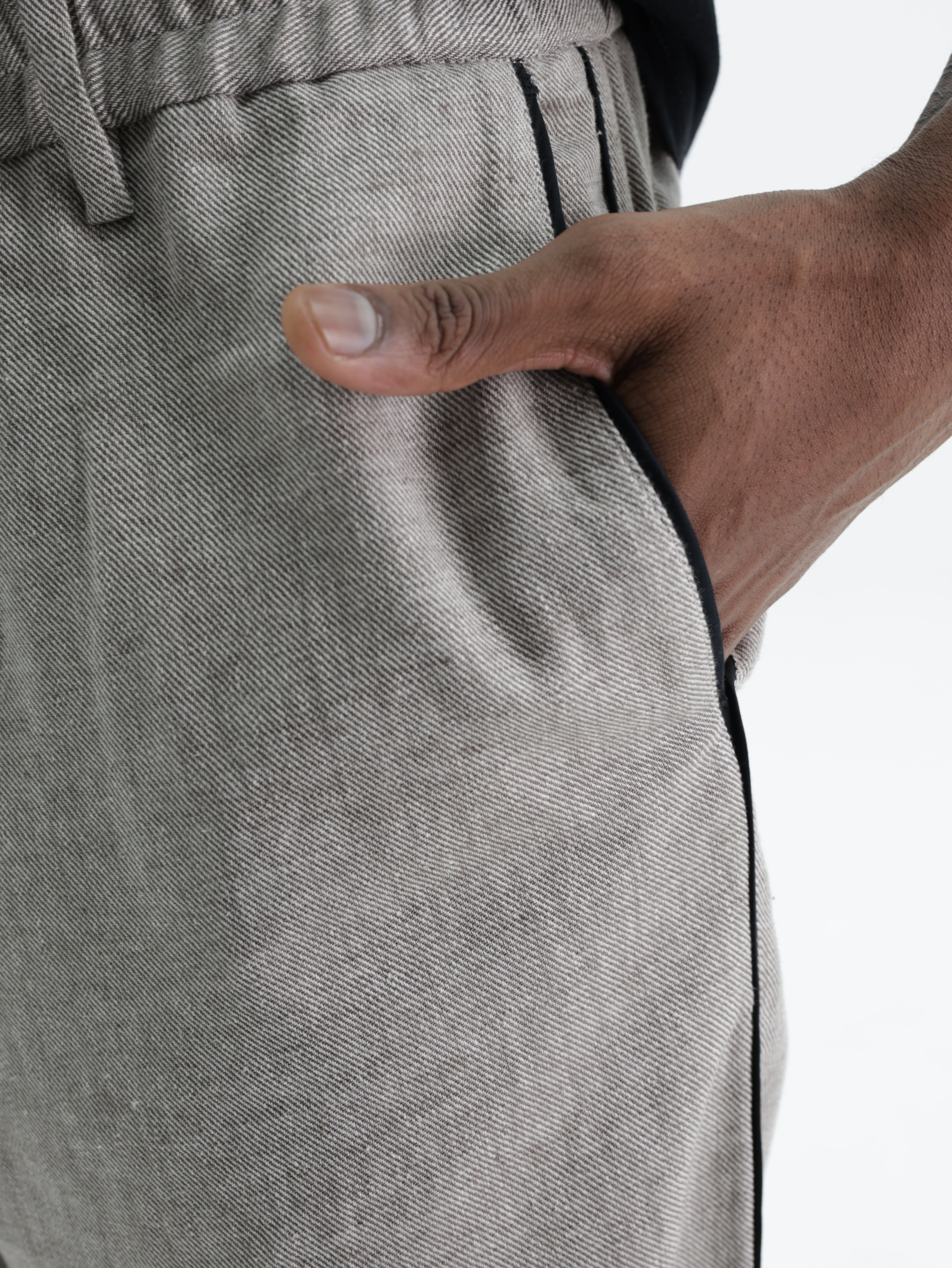 Iceberg Pants Drawstring Straight Cut Grey
