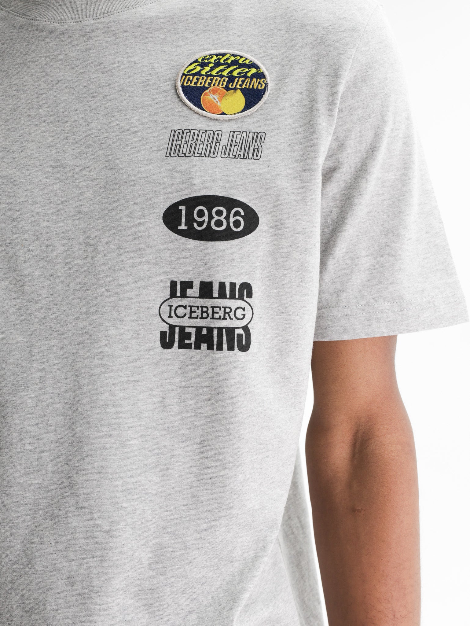 Iceberg Jeans T-Shirt 1986 Ibj Logo Print Grey