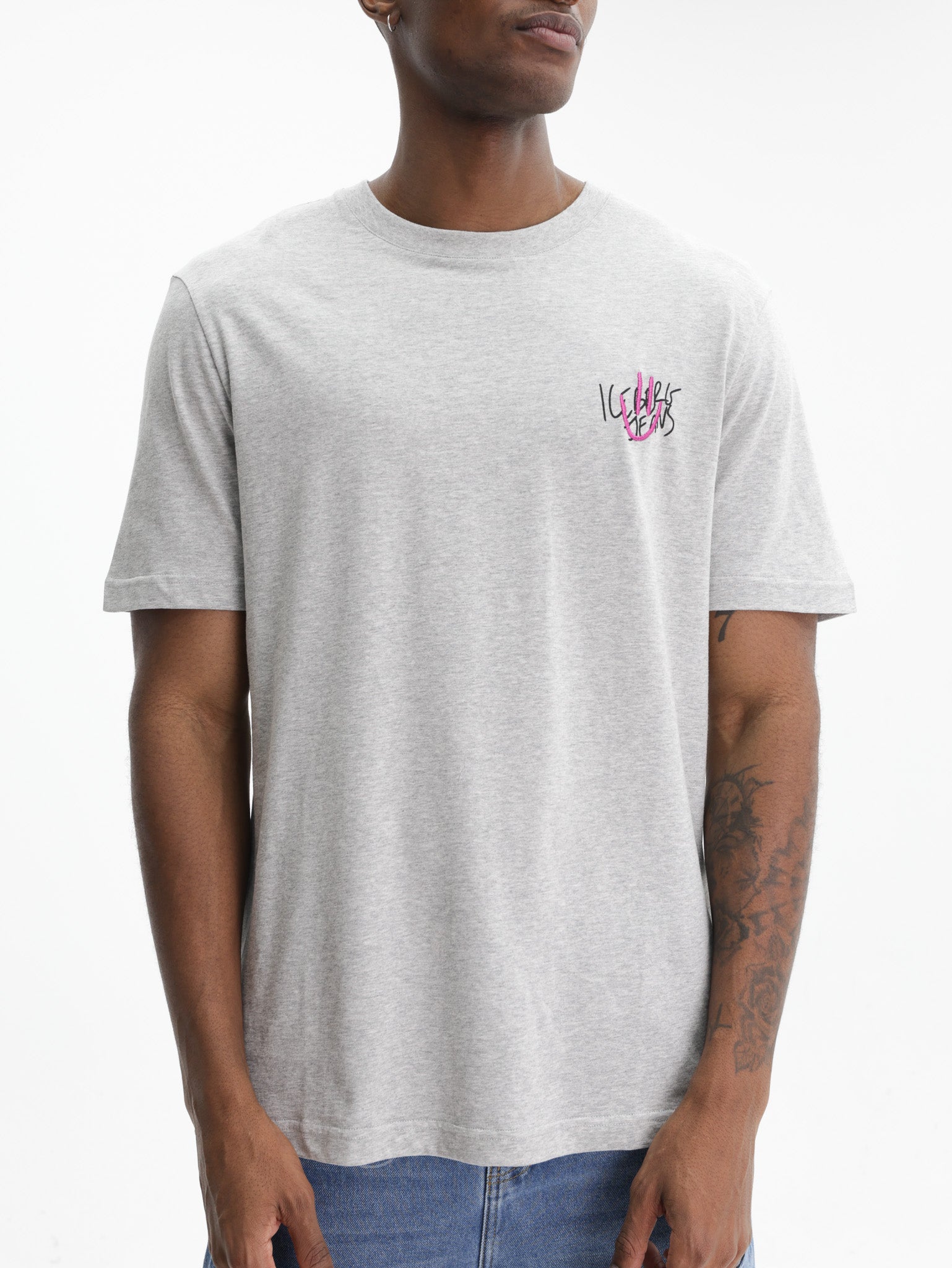 Iceberg Jeans T-Shirt Smiley Logo Grey