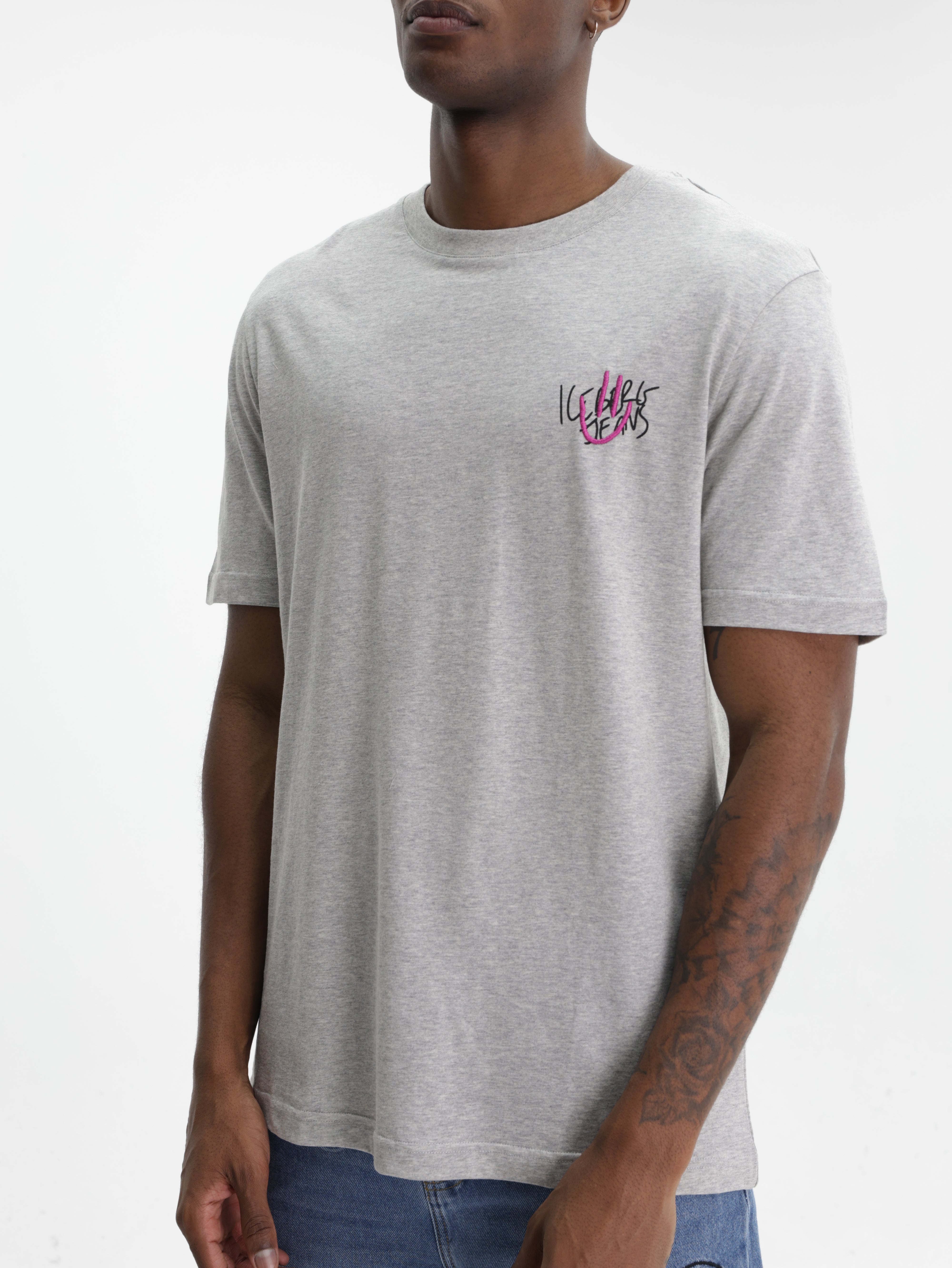 Iceberg Jeans T-Shirt Smiley Logo Grey