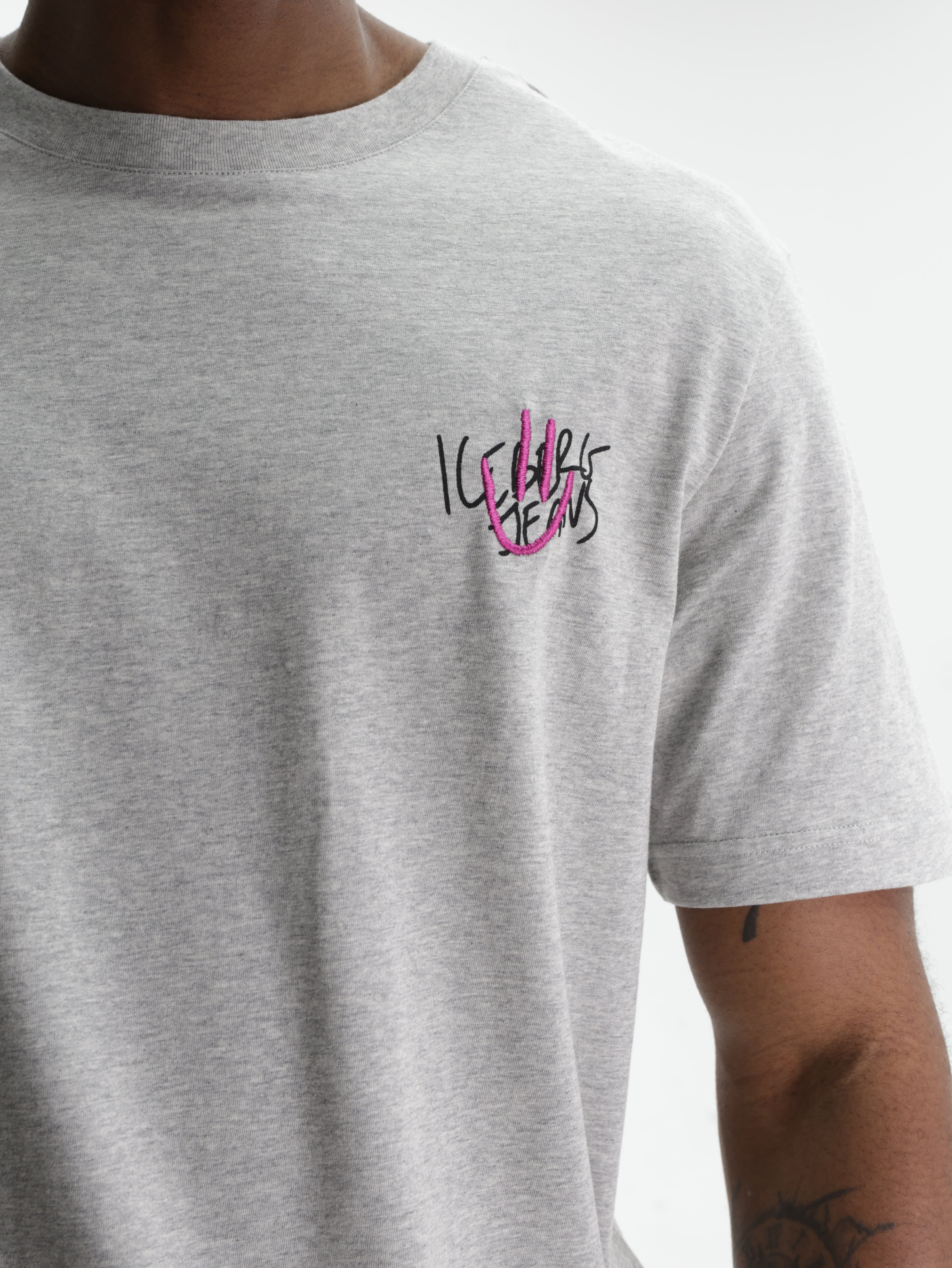Iceberg Jeans T-Shirt Smiley Logo Grey