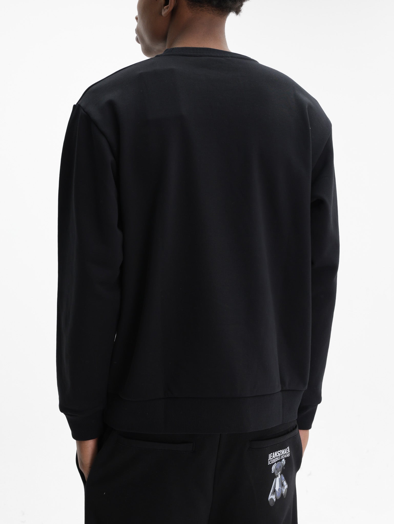Iceberg Jeans Sweater Pruple Smiley Print Black