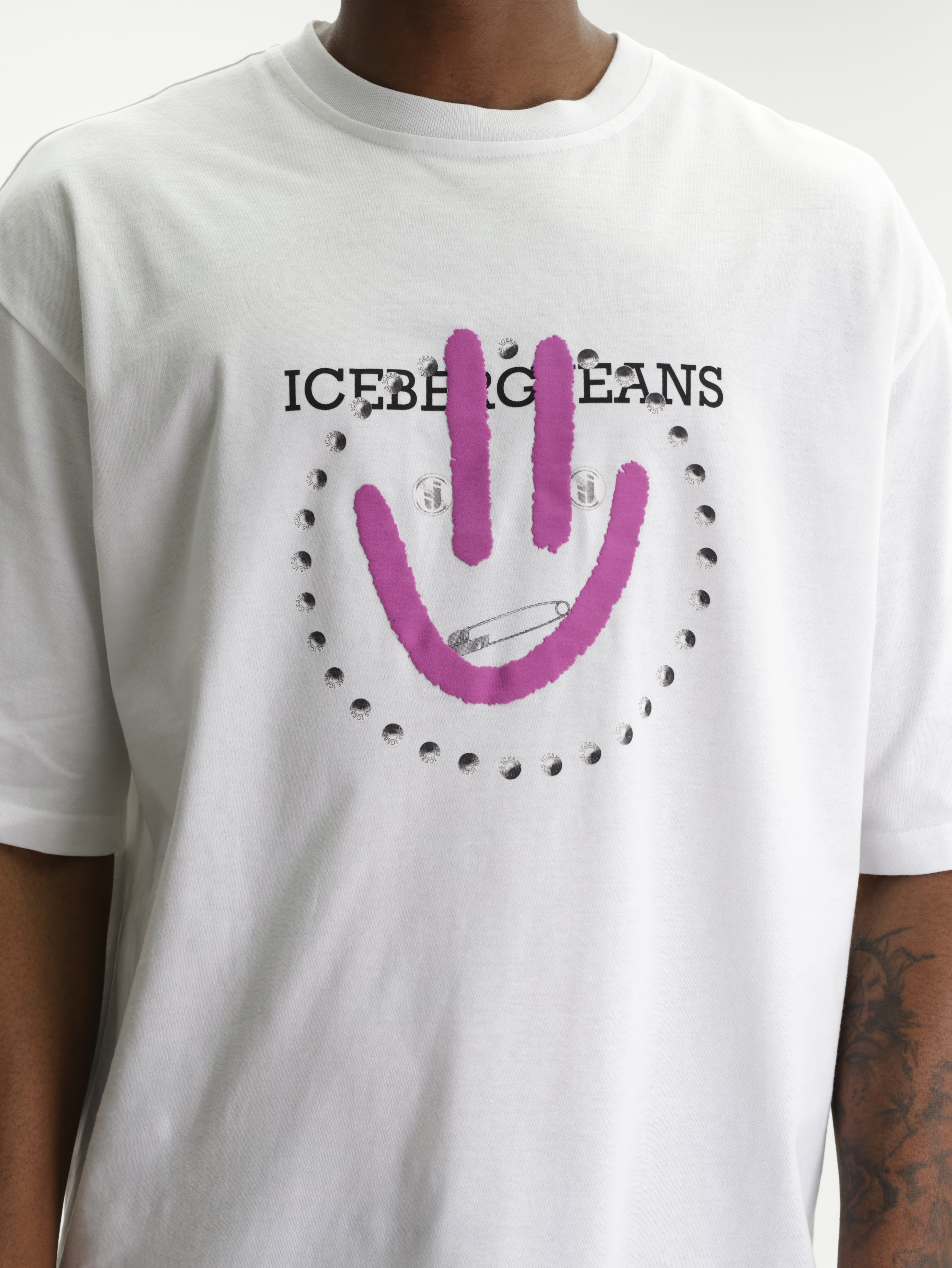 Iceberg Jeans T-Shirt Smiley Logo White