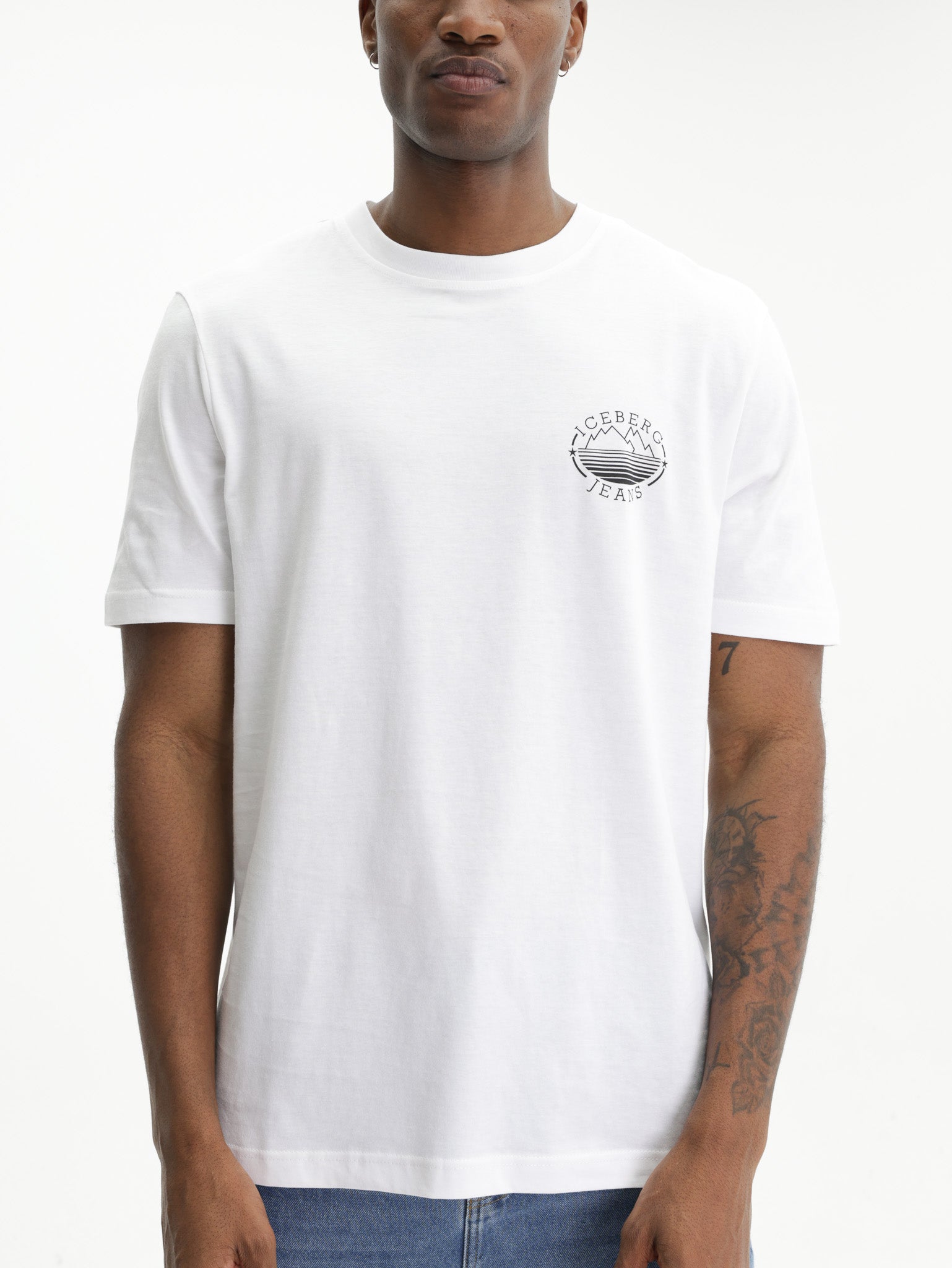 Iceberg Jeans T-Shirt Mountain Logo Print White