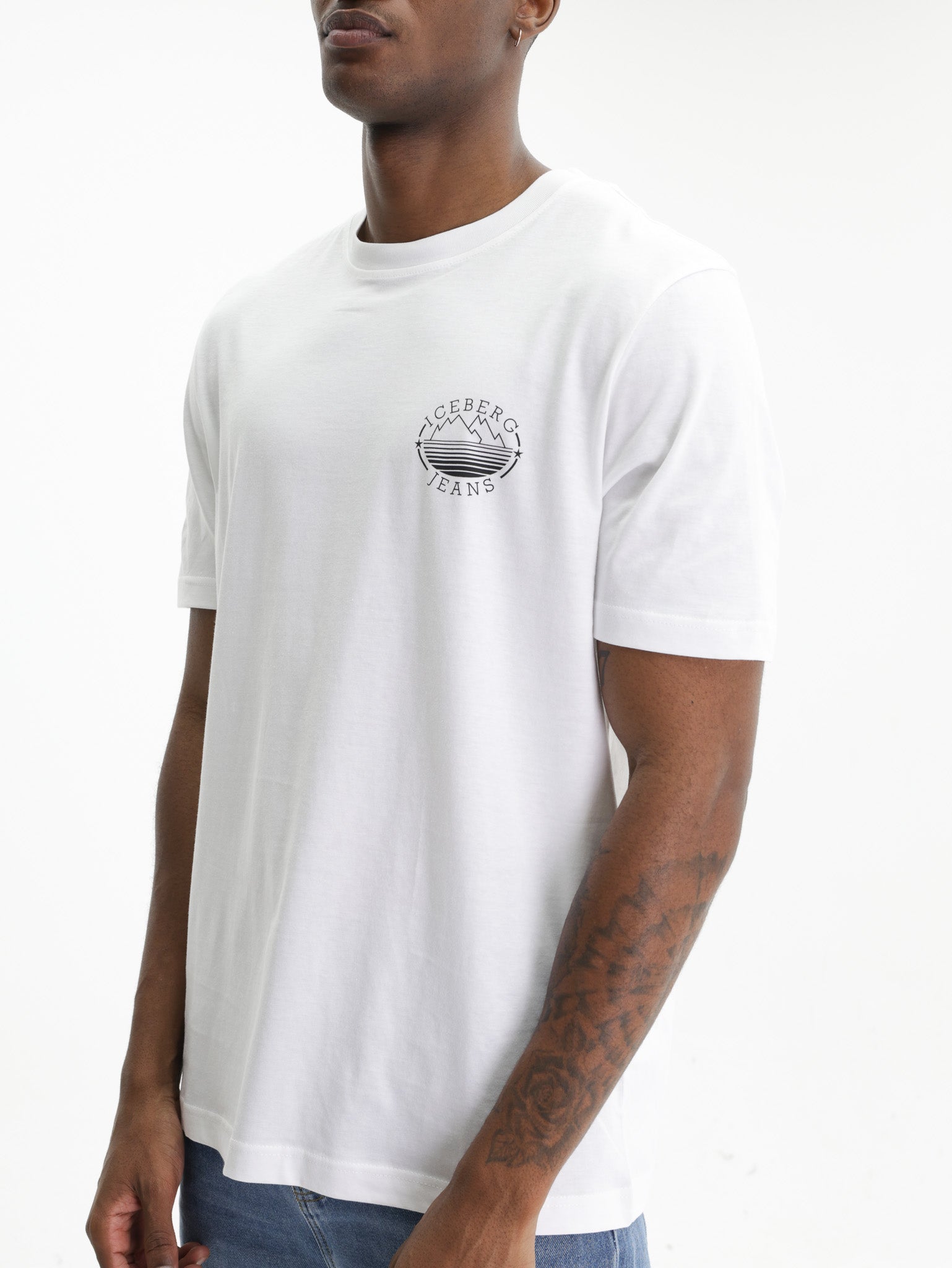 Iceberg Jeans T-Shirt Mountain Logo Print White