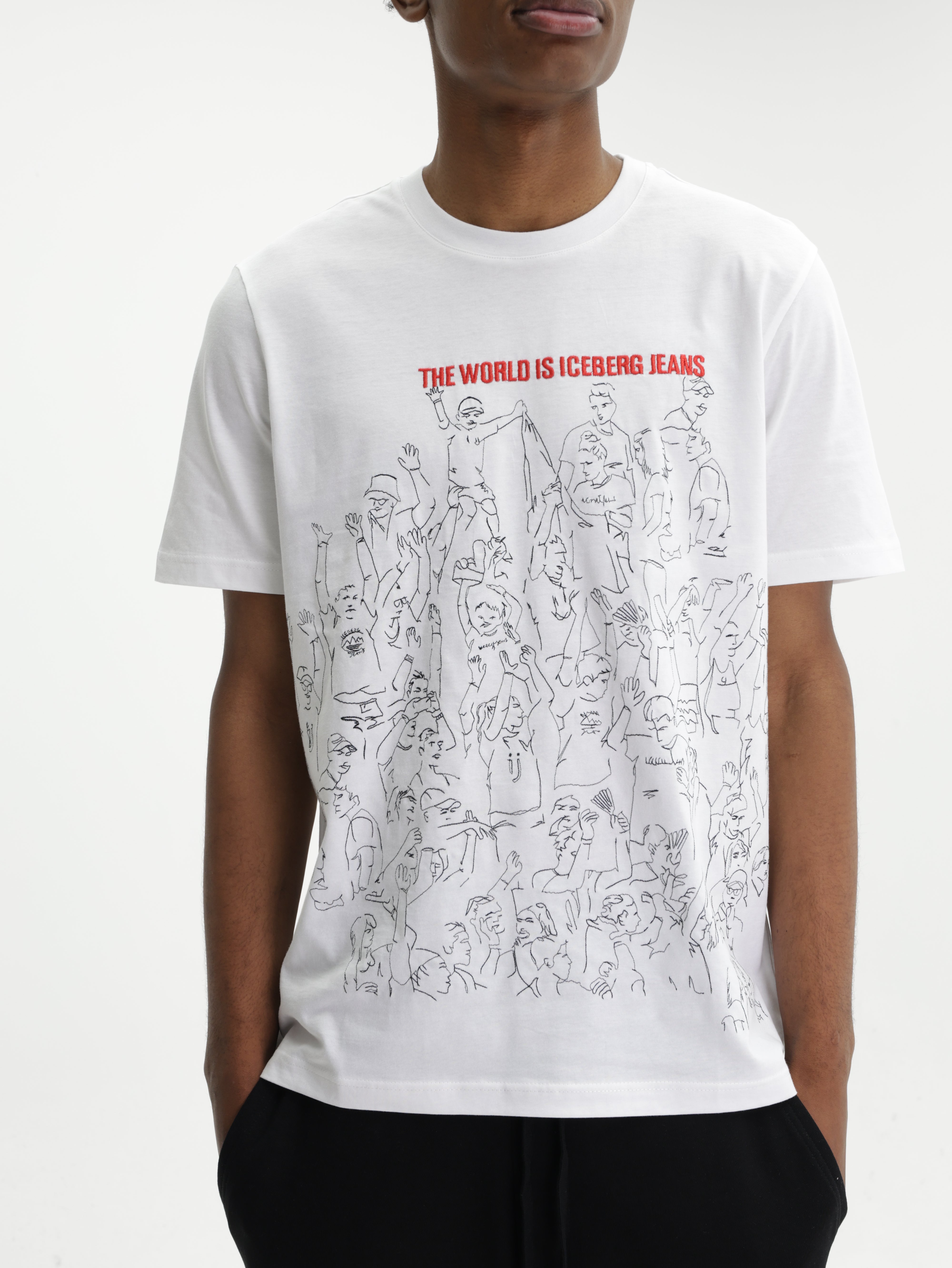 Iceberg Jeans T-Shirt People Ao Print White