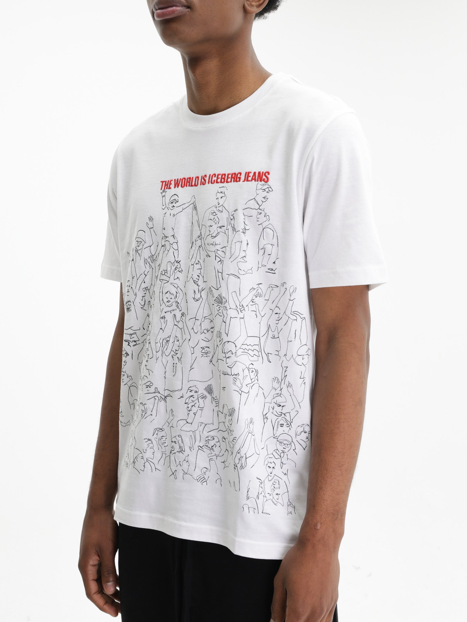 Iceberg Jeans T-Shirt People Ao Print White