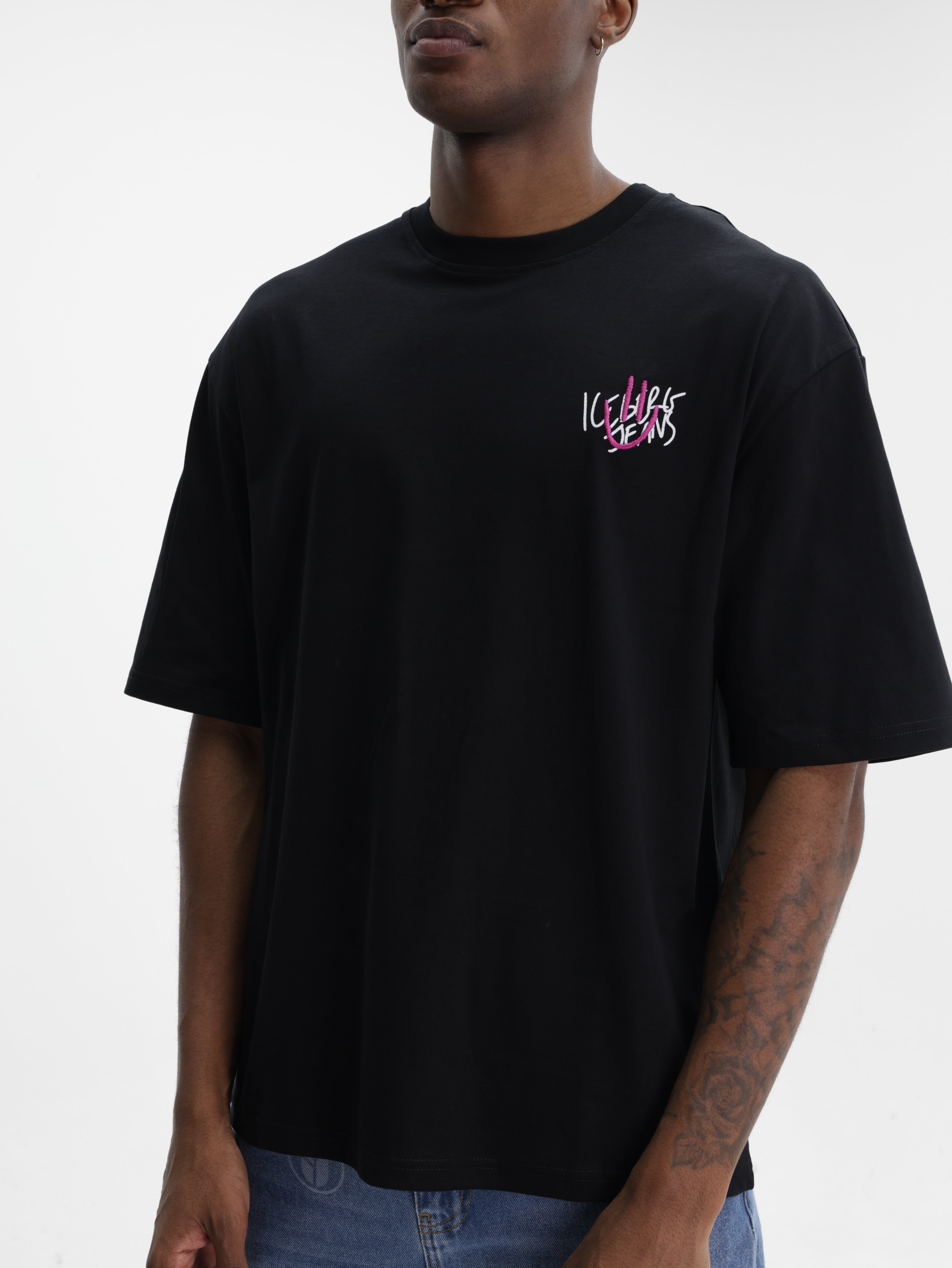 Iceberg Jeans T-Shirt Ibj Logo Black