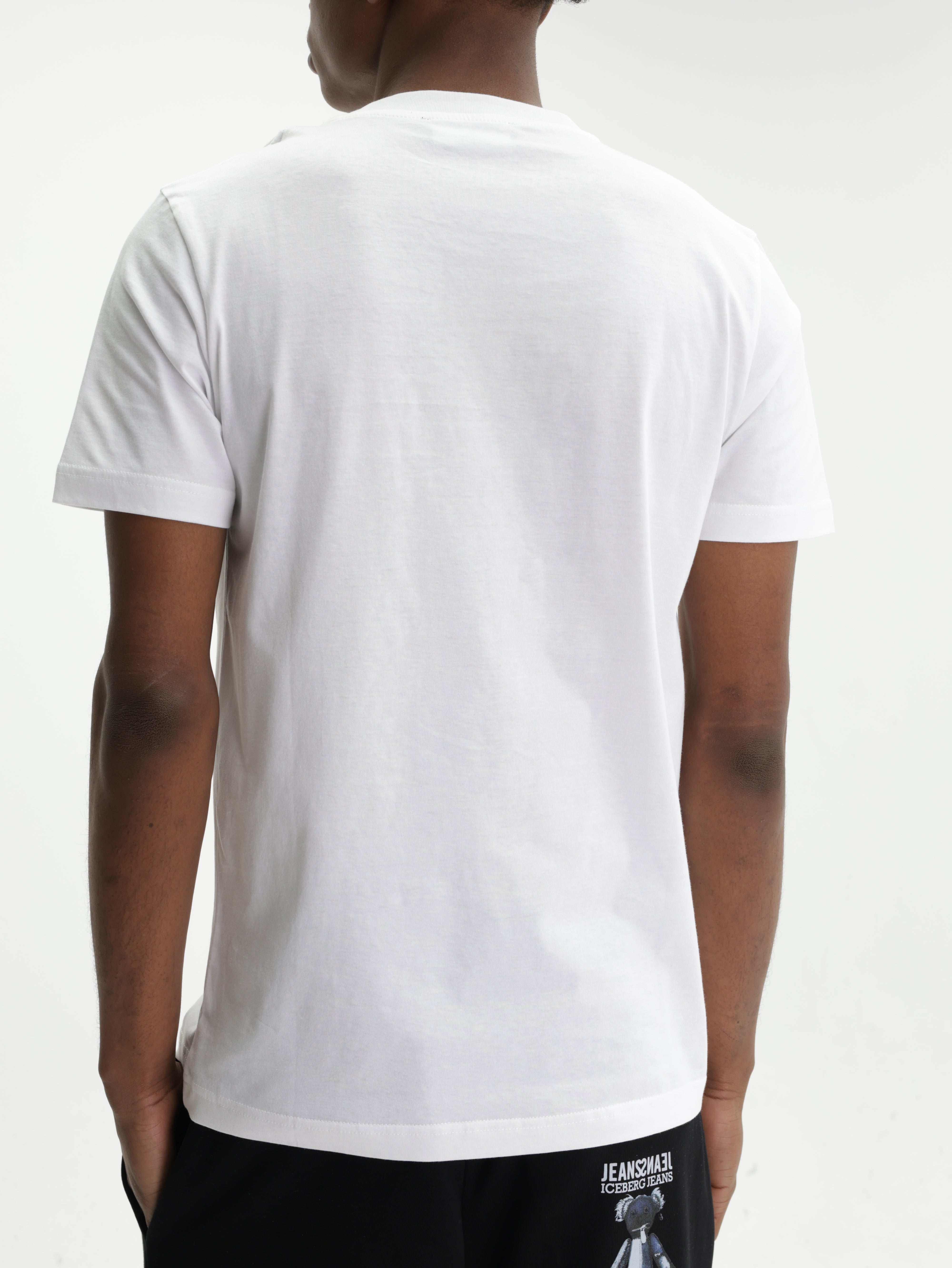 Iceberg Jeans T-Shirt Black Ibj Print White