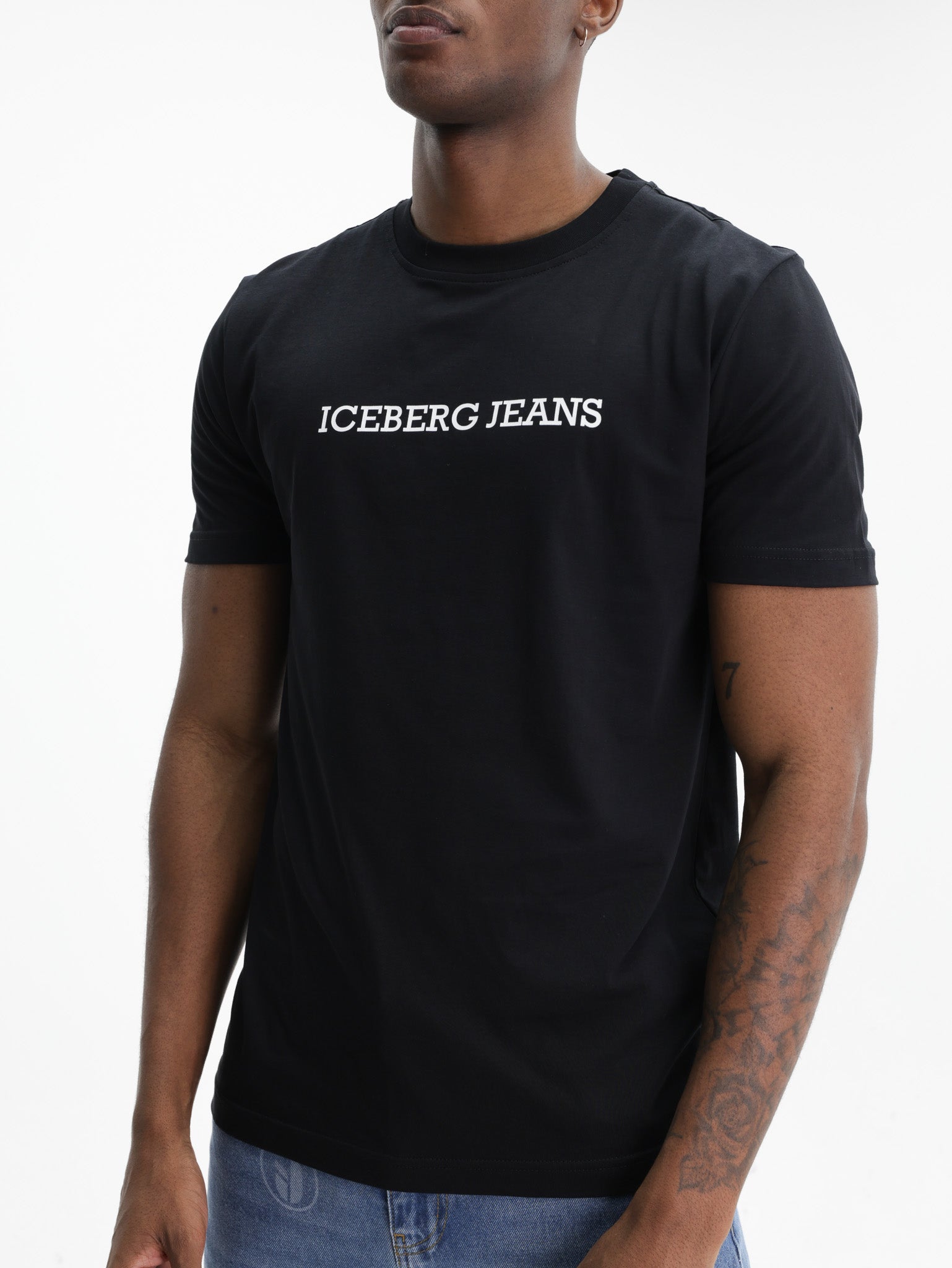Iceberg Jeans T-Shirt Black Ibj Print Black