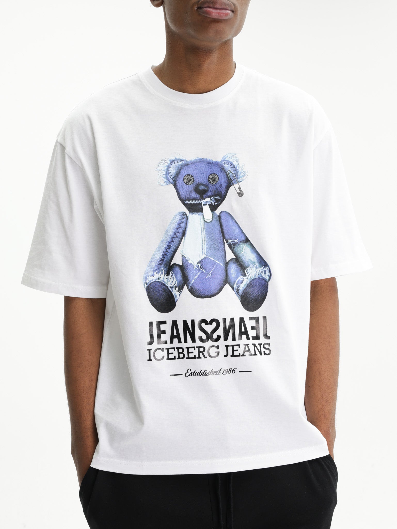 Iceberg Jeans T-Shirt Teddy Print White