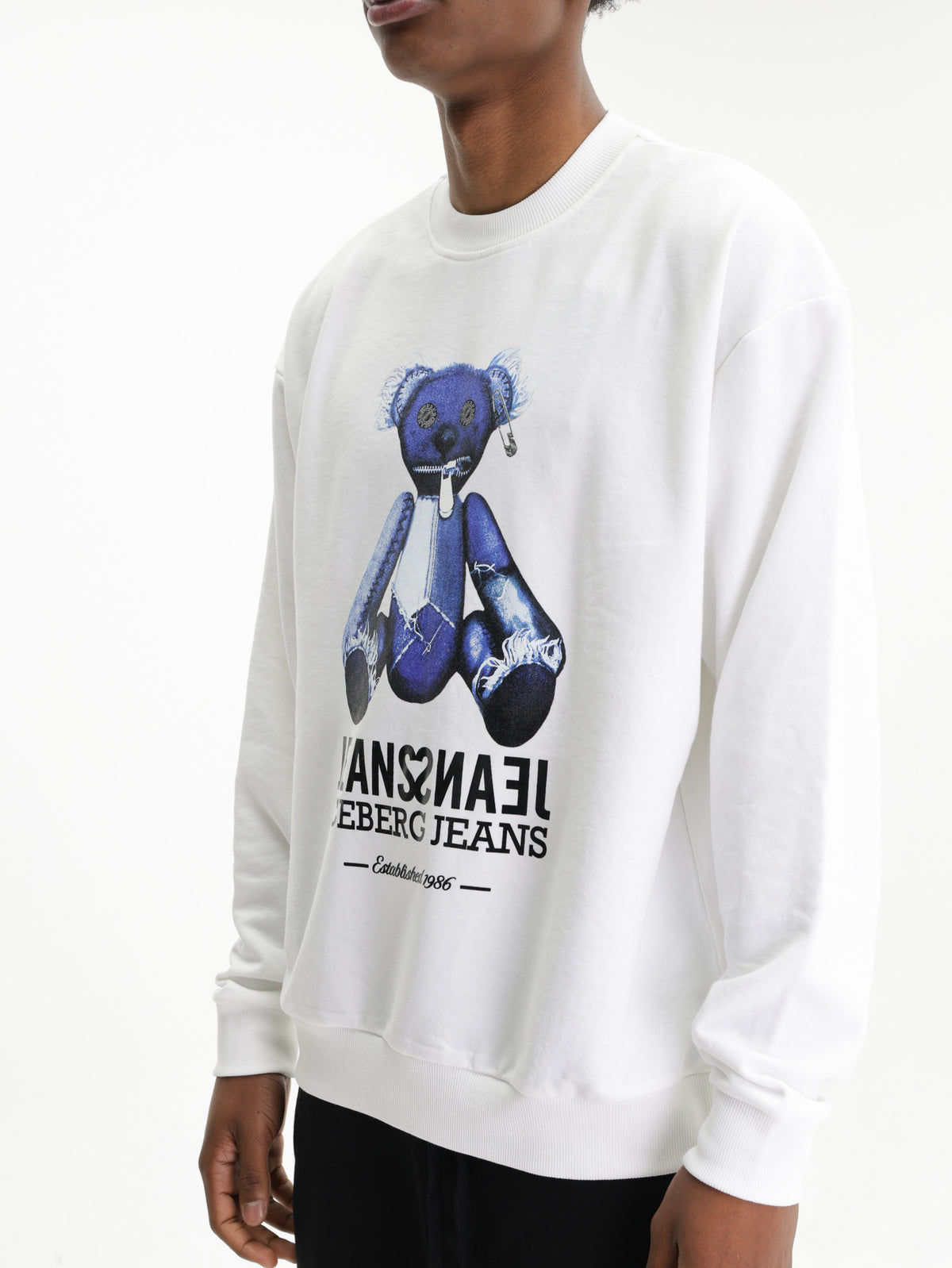 Iceberg Jeans Sweater Teddy Print White