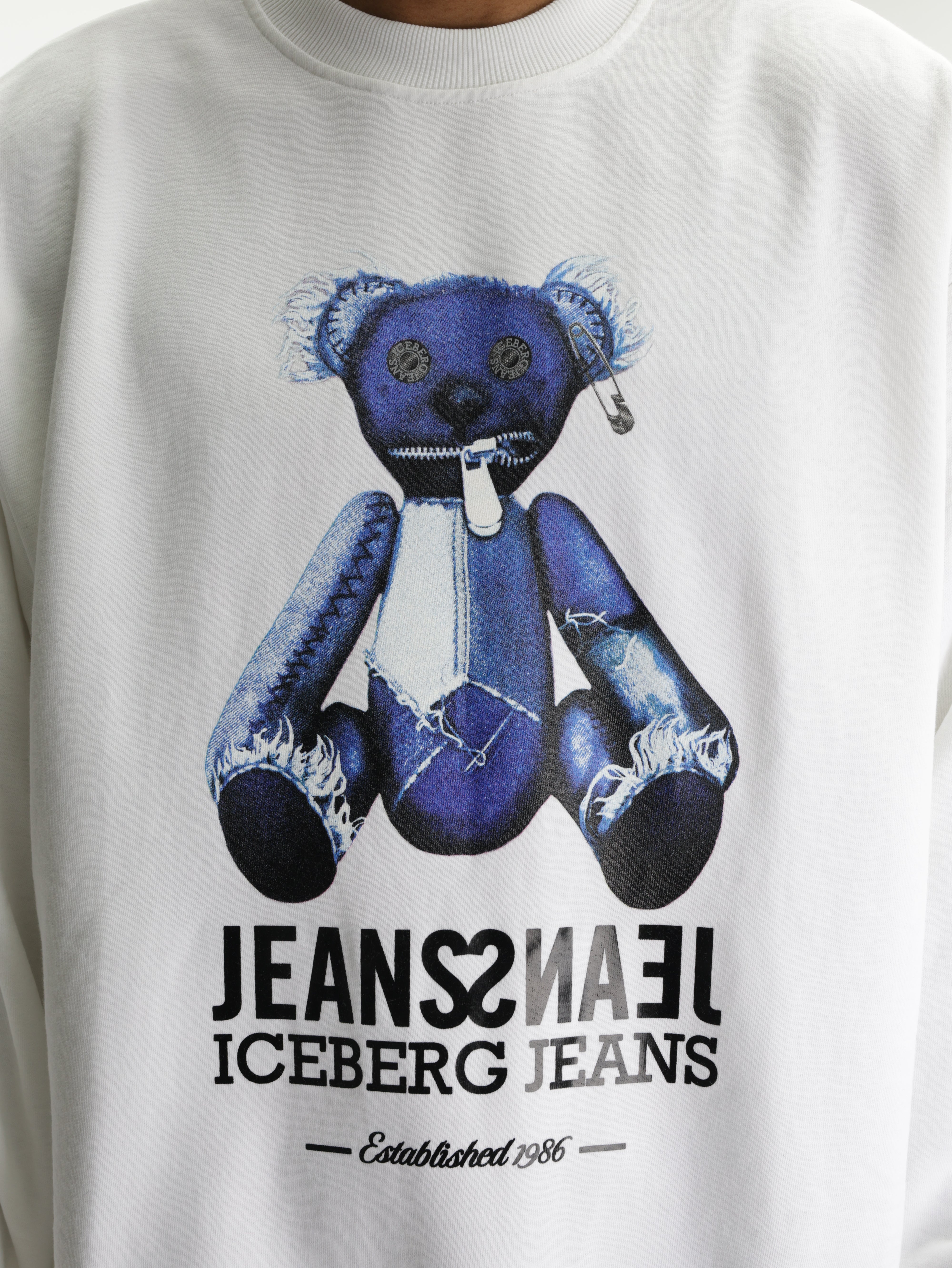 Iceberg Jeans Sweater Teddy Print White