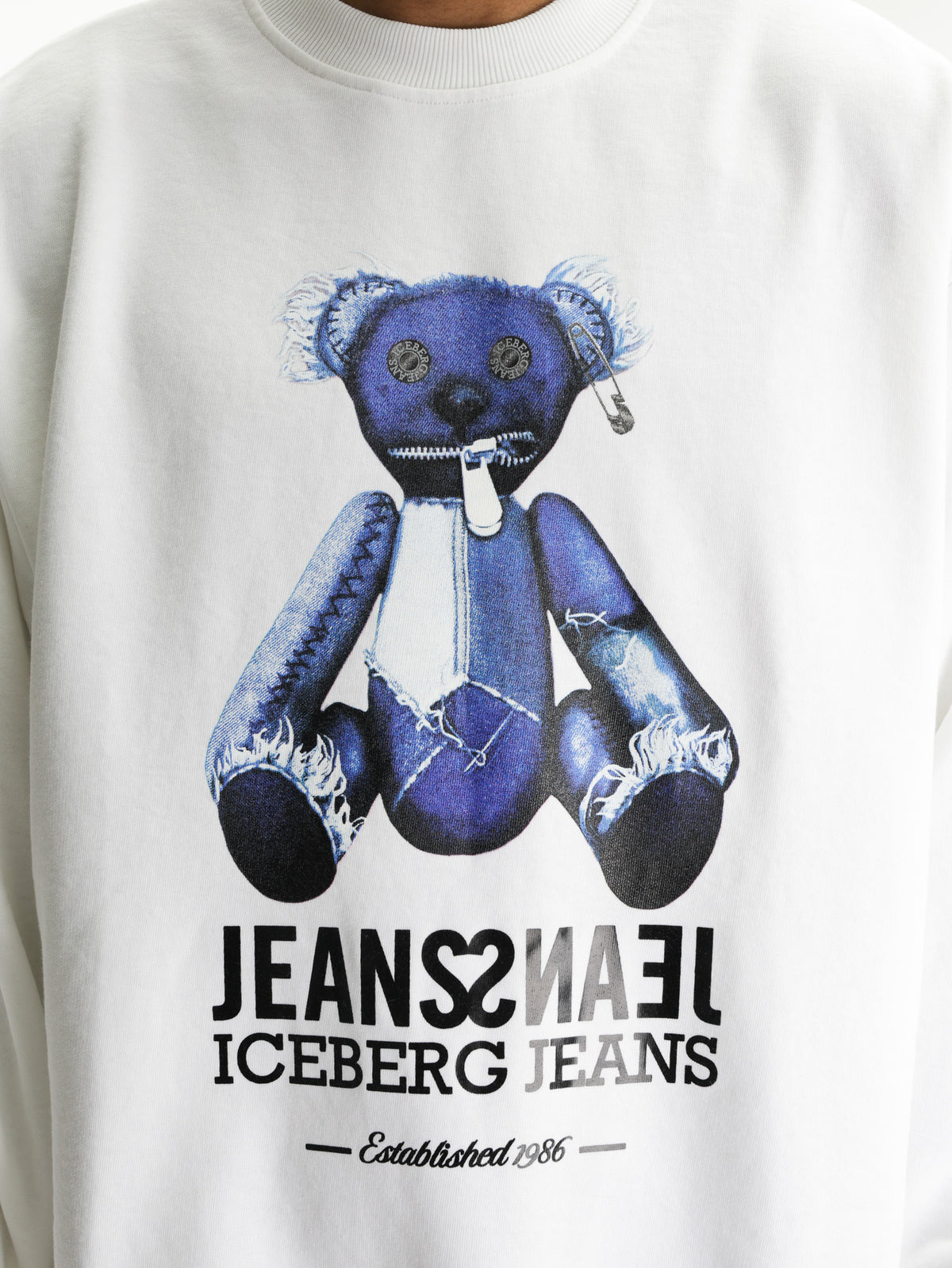Iceberg Jeans Sweater Teddy Print White