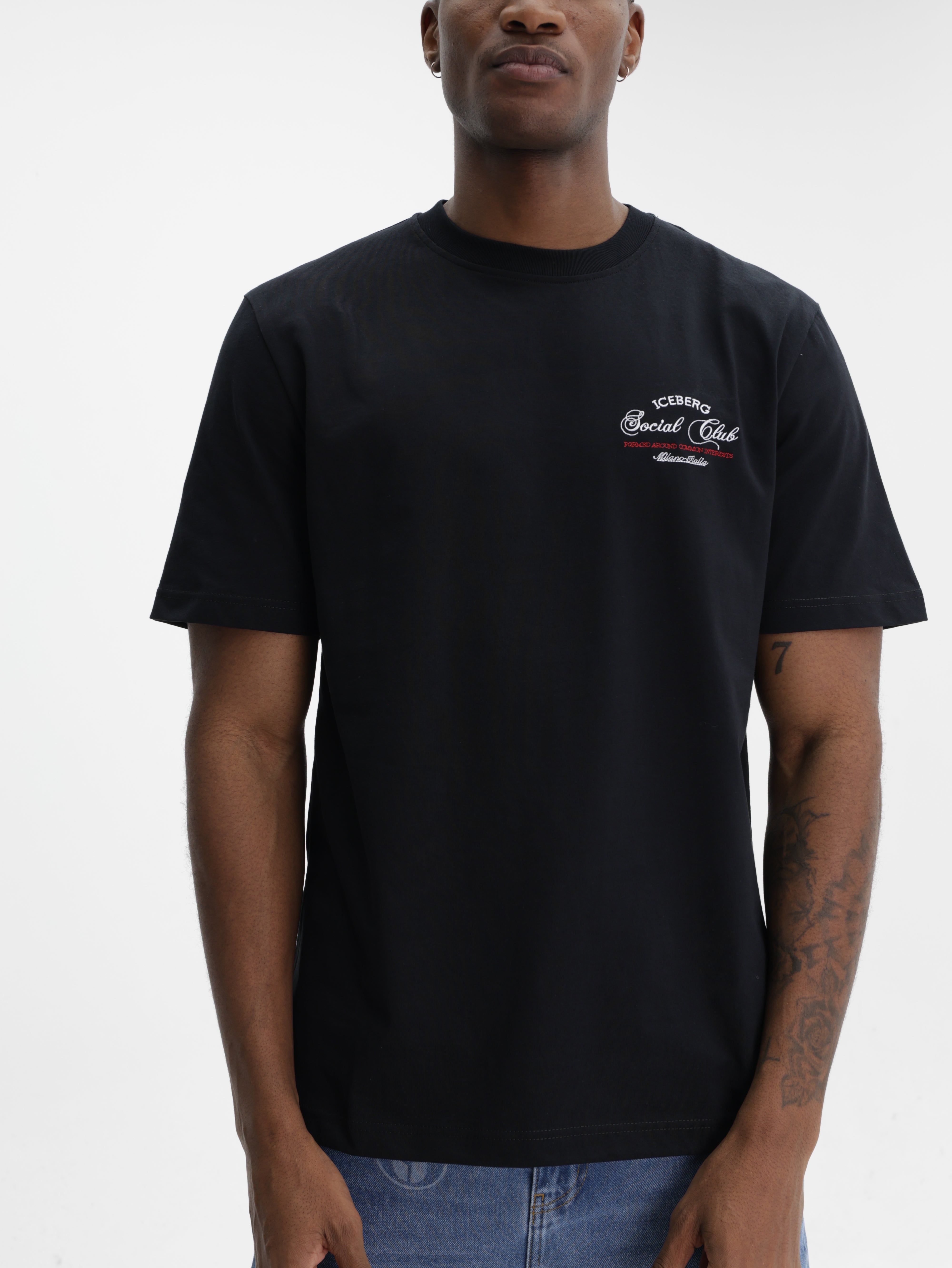 Iceberg T-Shirt Social Club Logo Crew Black