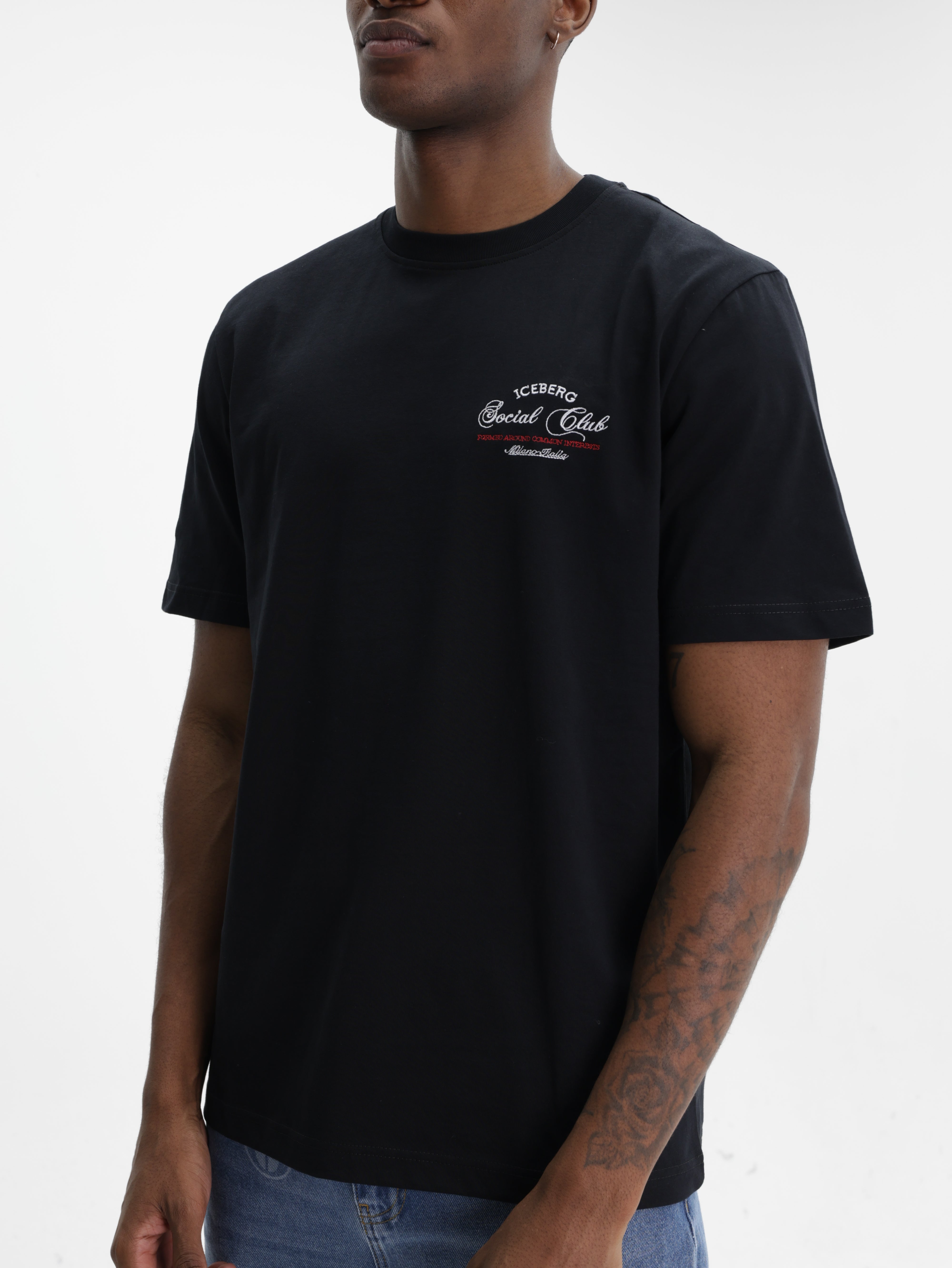 Iceberg T-Shirt Social Club Logo Crew Black