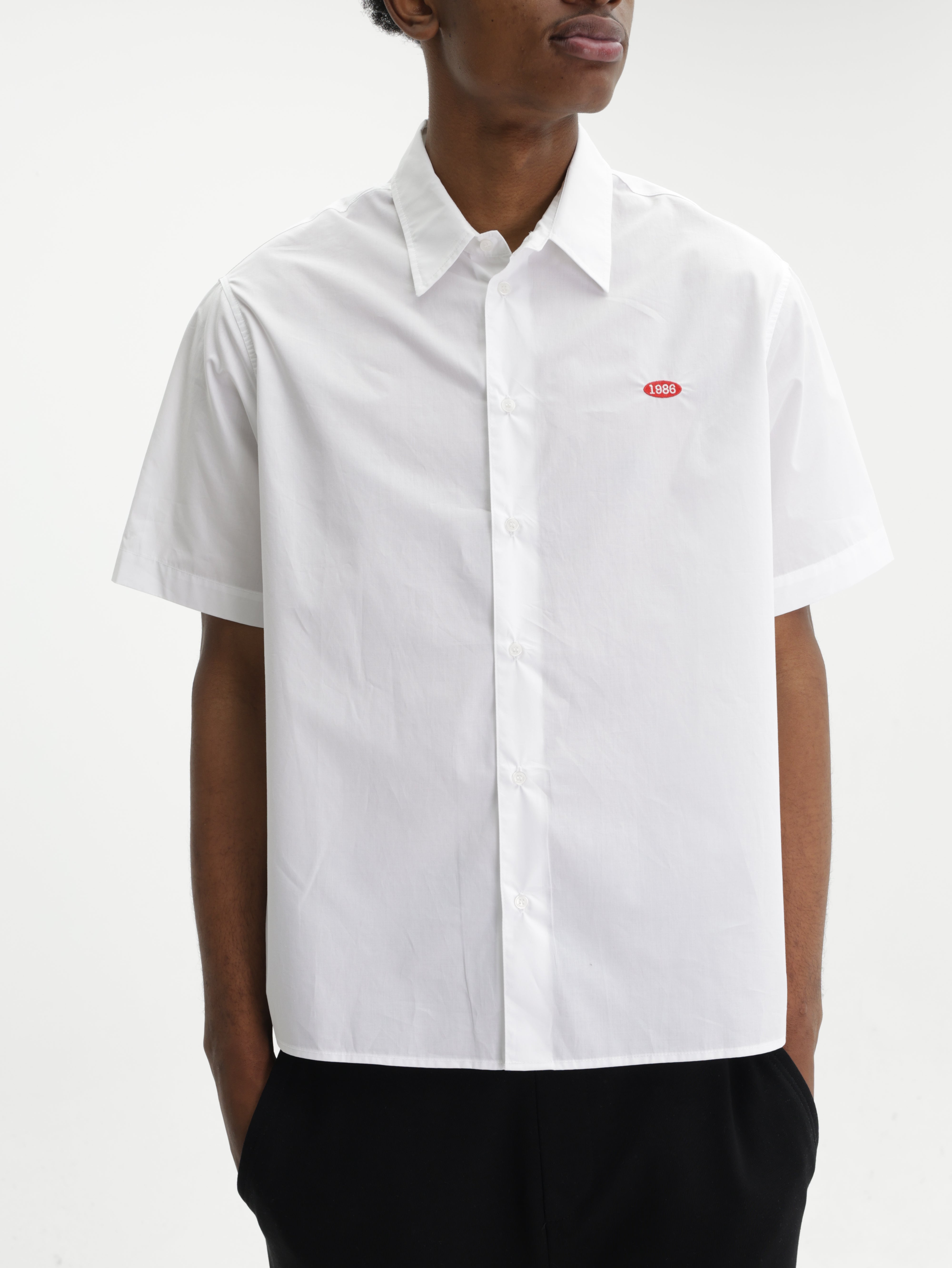 Iceberg Jeans Shirt Red Logo White