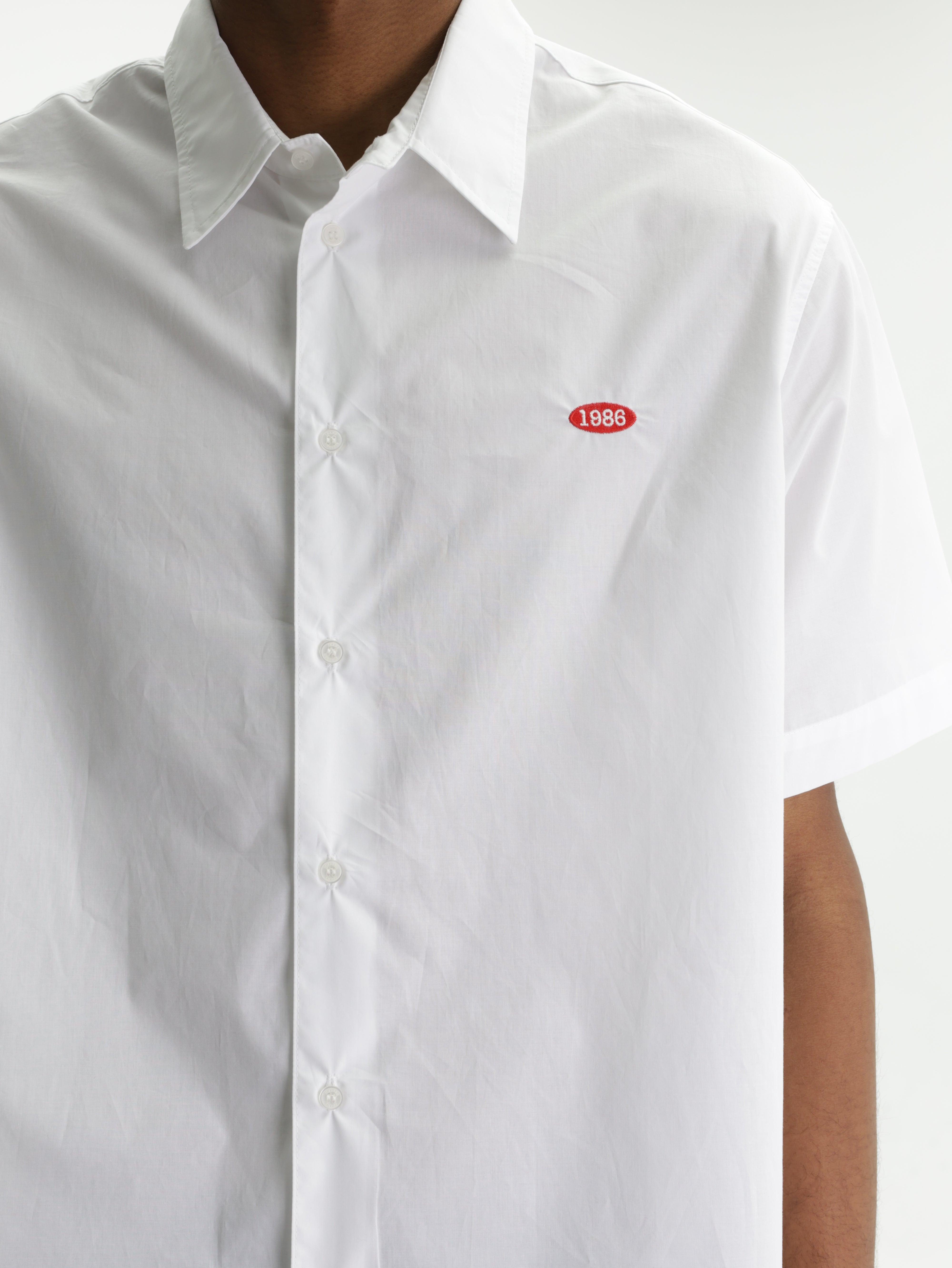 Iceberg Jeans Shirt Red Logo White