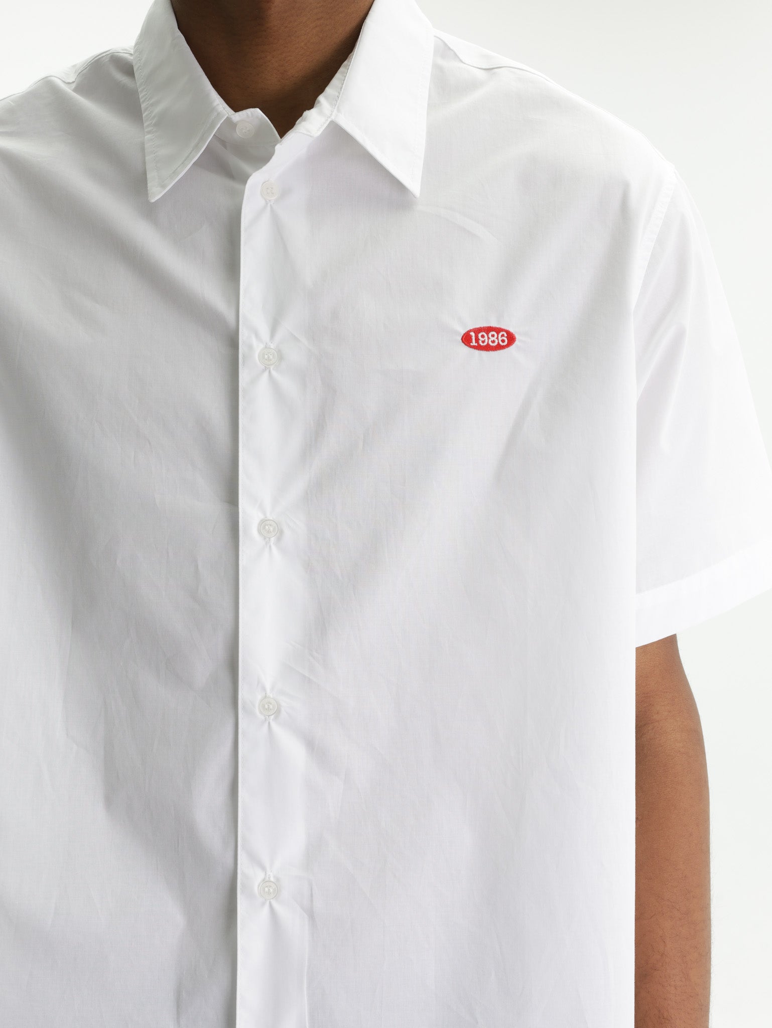 Iceberg Jeans Shirt Red Logo White