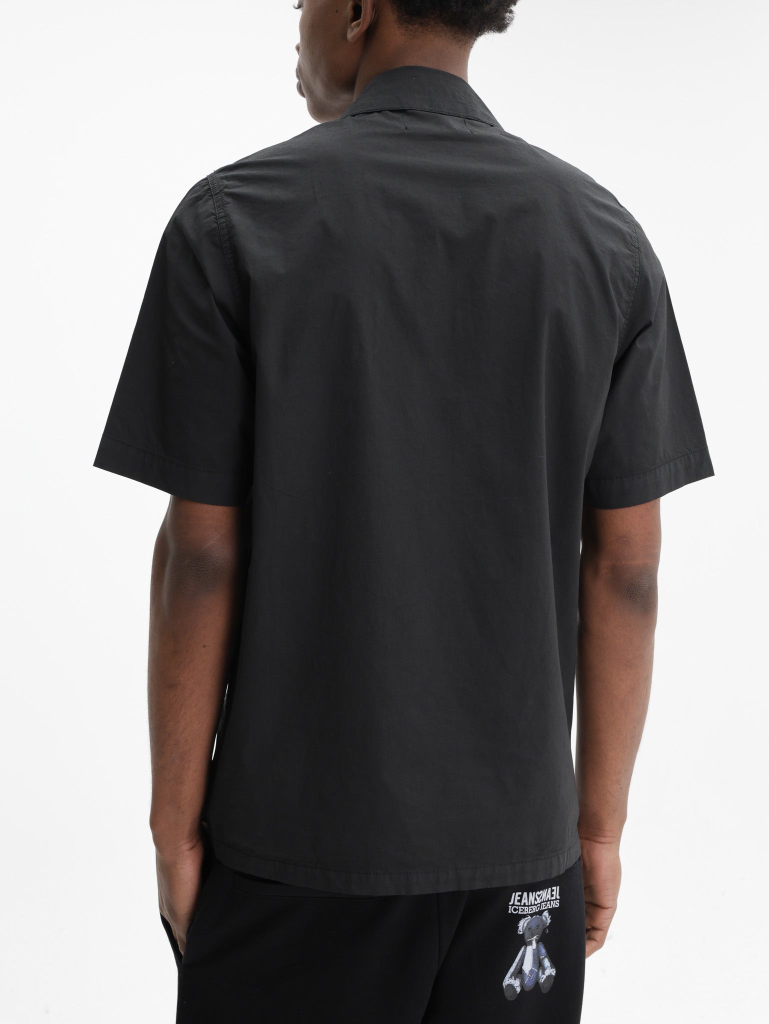 Iceberg Jeans Shirt Zip Collar Black