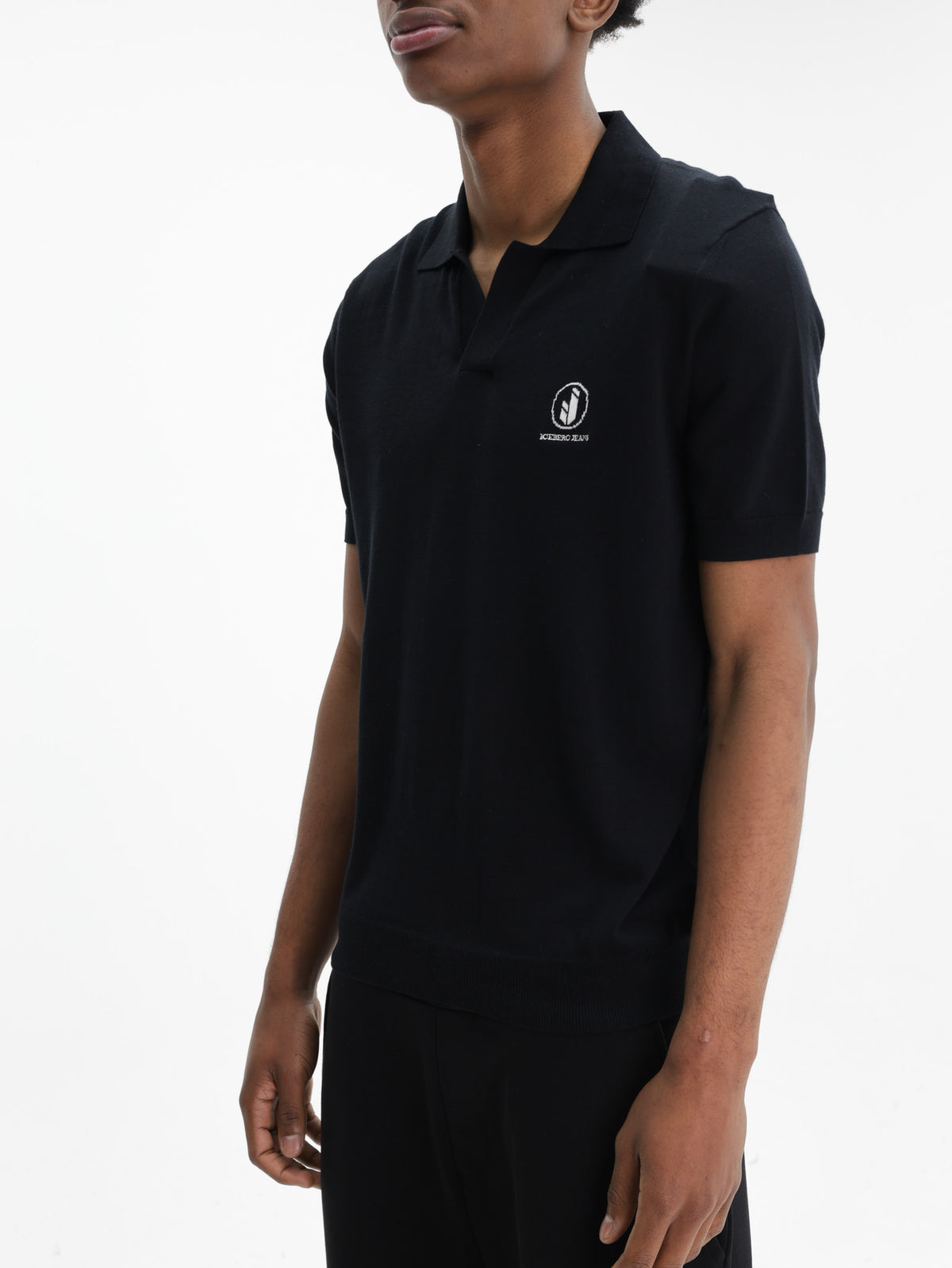 Iceberg Jeans T-Shirt Ibj White Logo Black