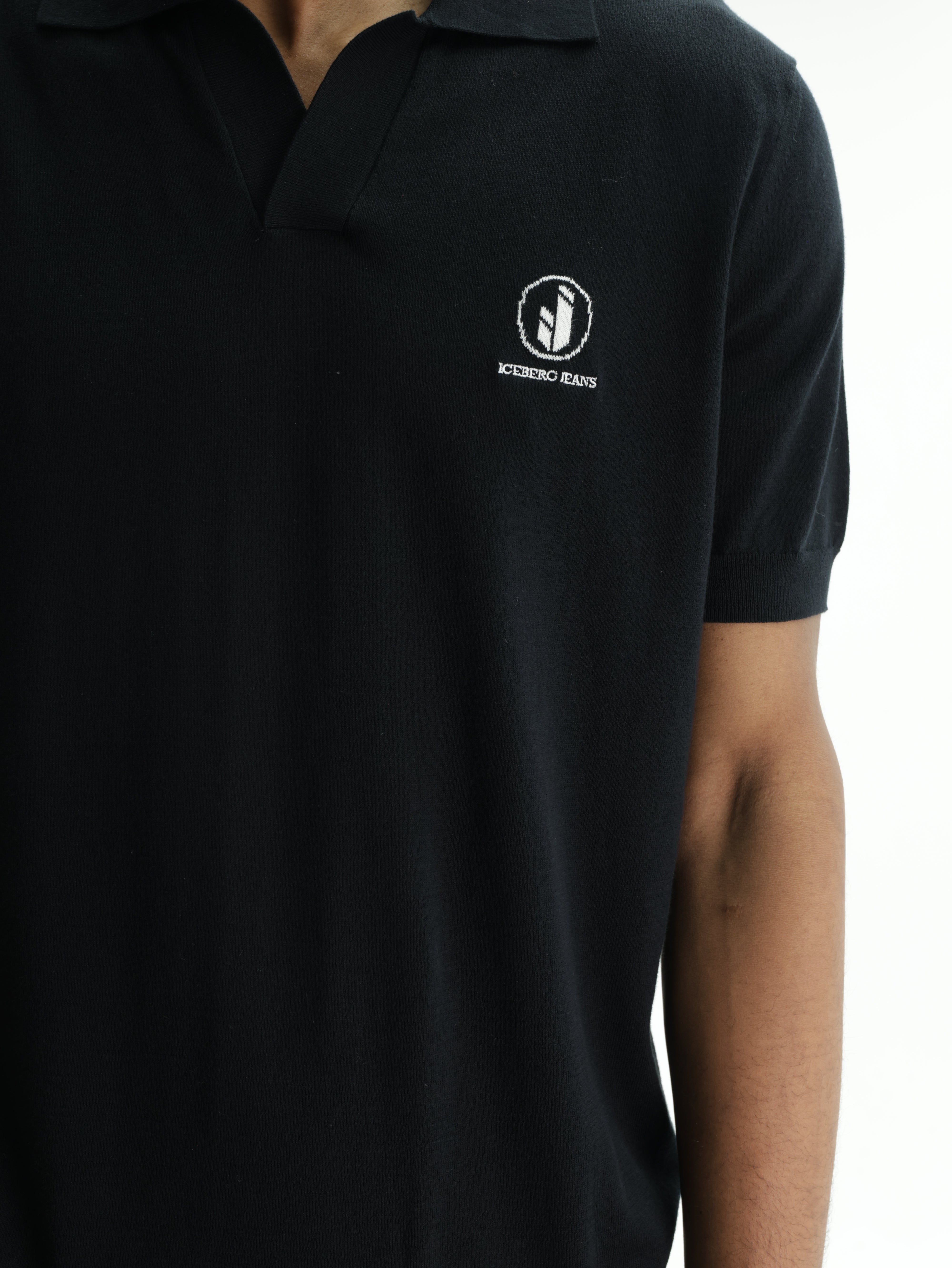 Iceberg Jeans T-Shirt Ibj White Logo Black