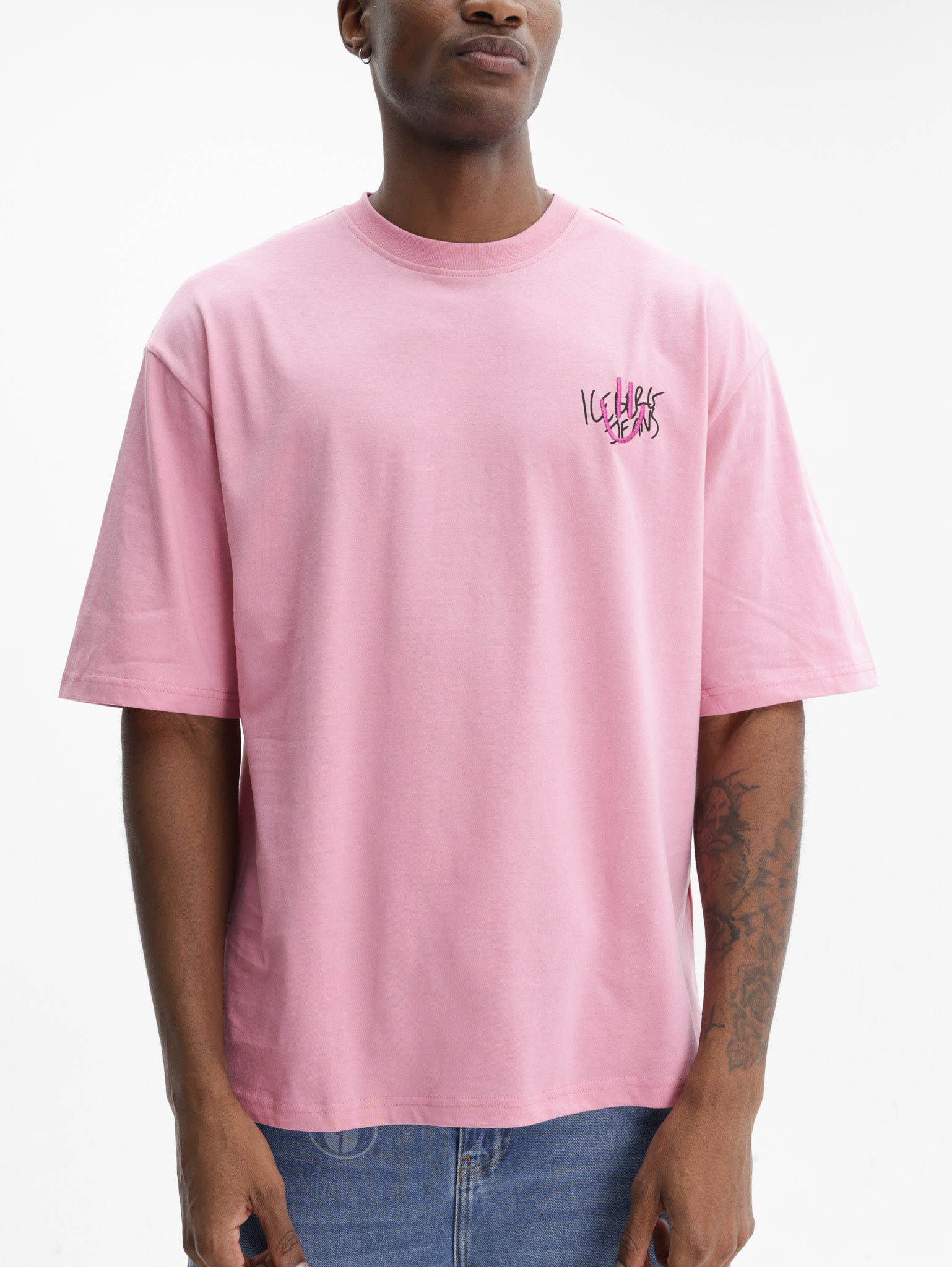 Iceberg Jeans T-Shirt Ibj Logo Pink