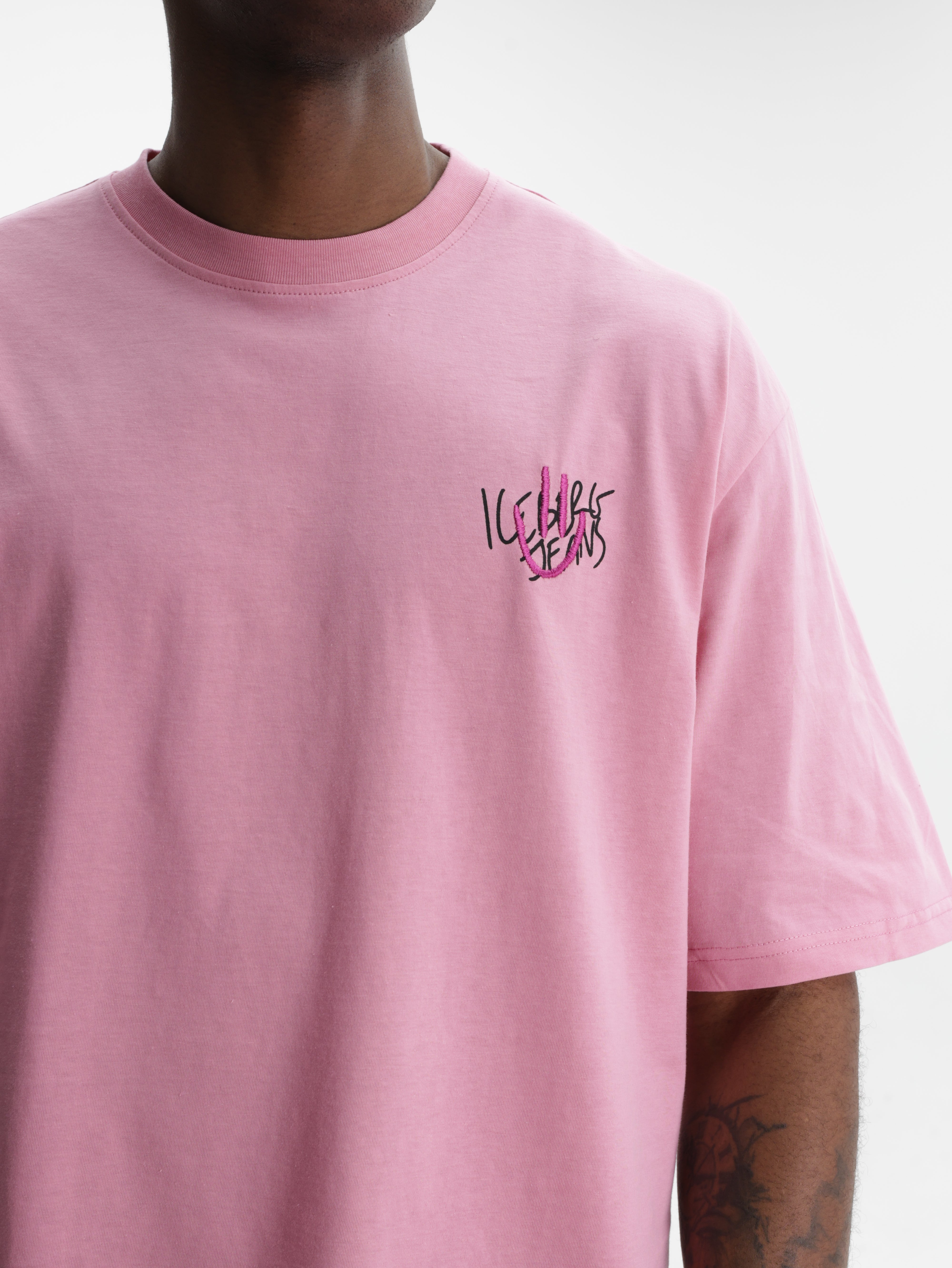 Iceberg Jeans T-Shirt Ibj Logo Pink