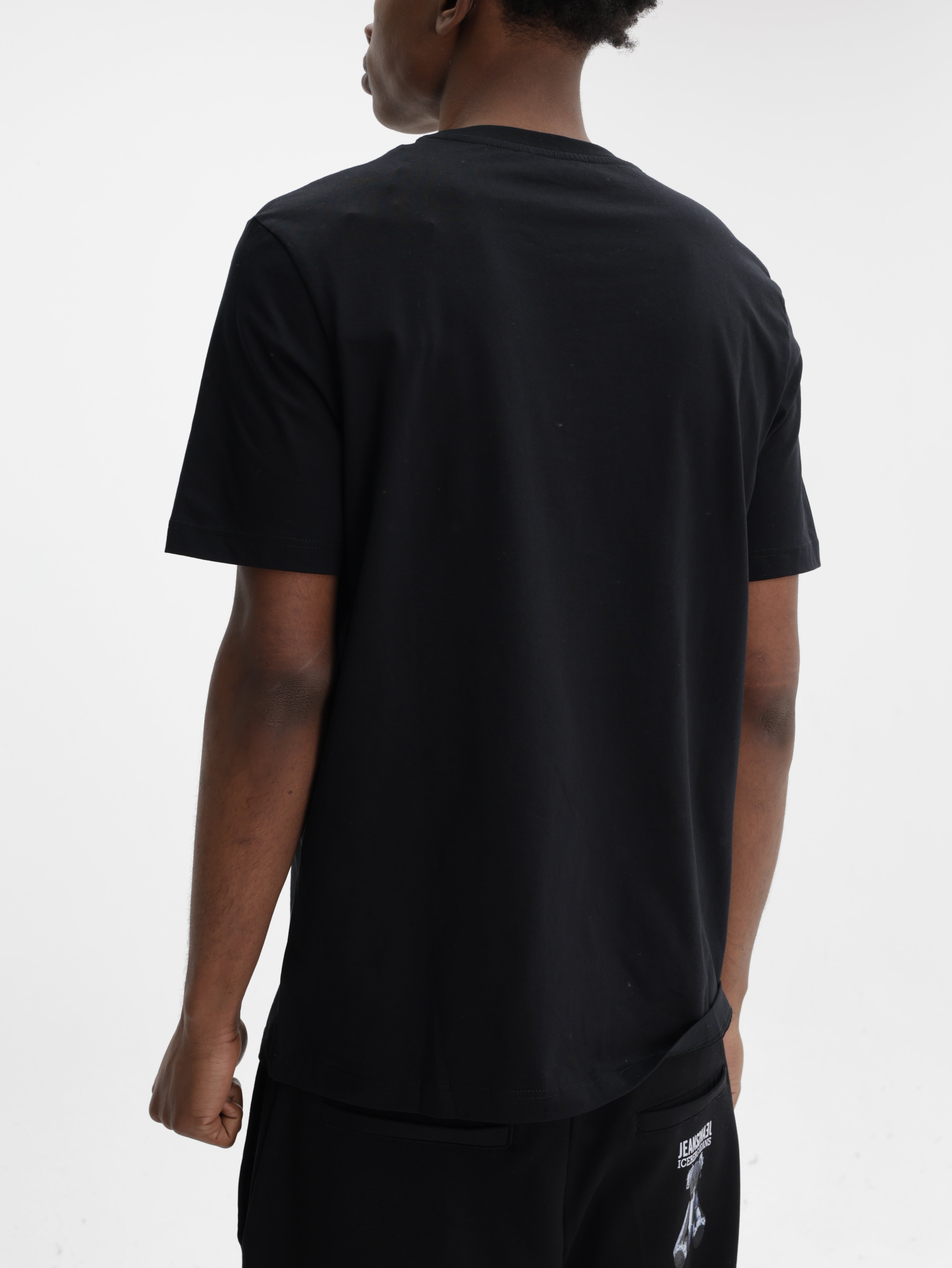 Iceberg Jeans T-Shirt Wolf Print Ibj Black