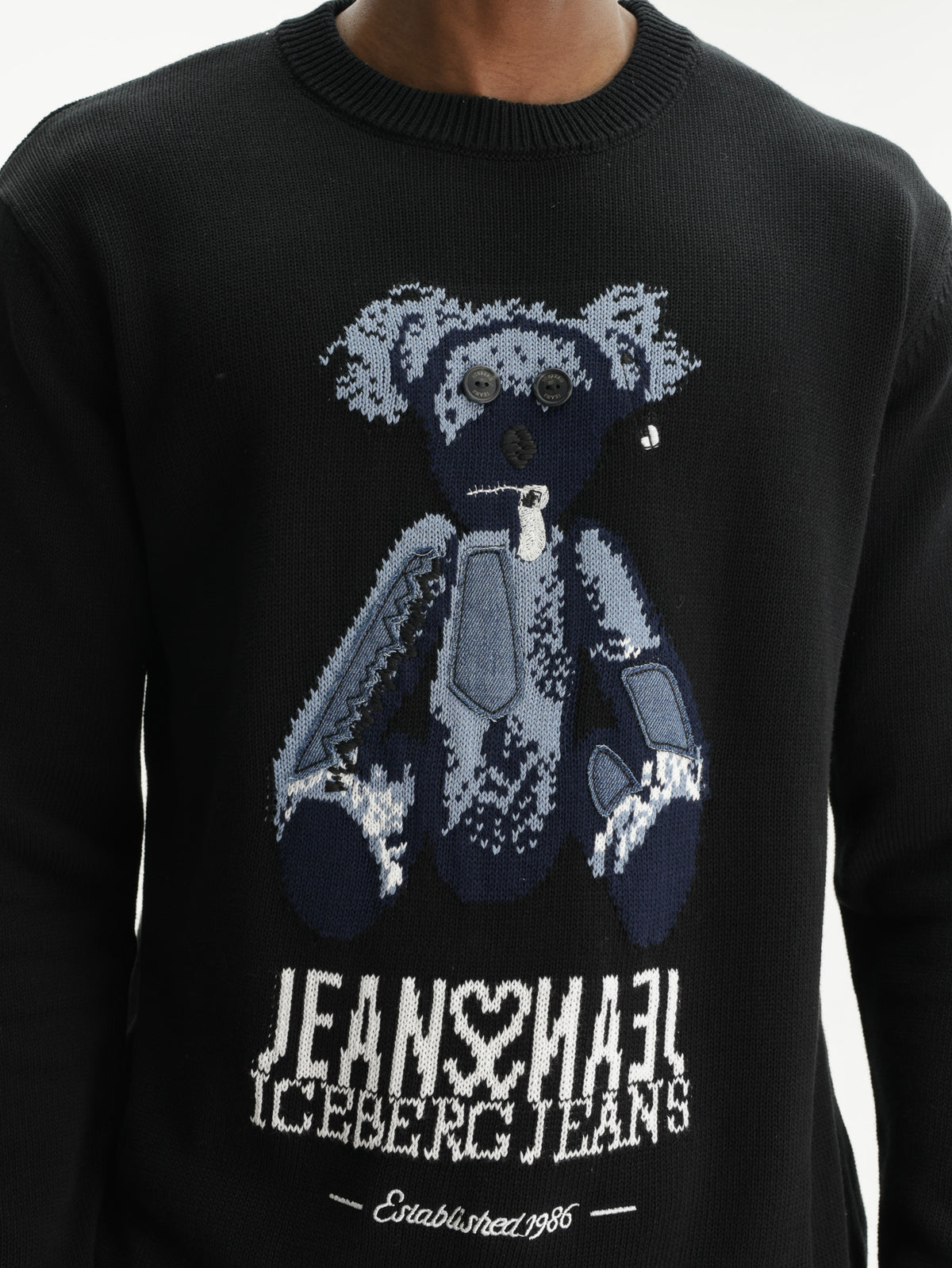 Iceberg Jeans Sweater Teddy Pirnt Black