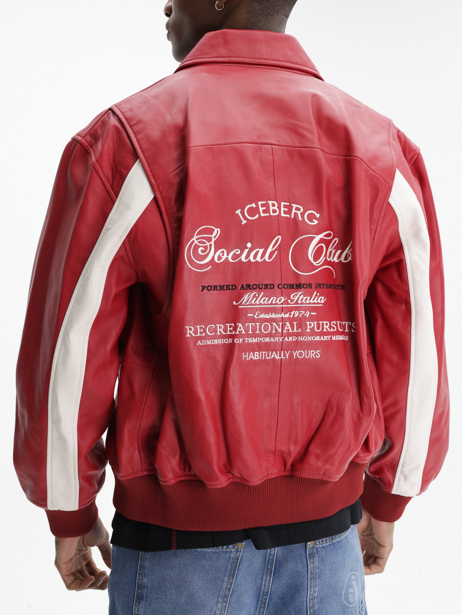 Iceberg Jacket Leather Social Club Red