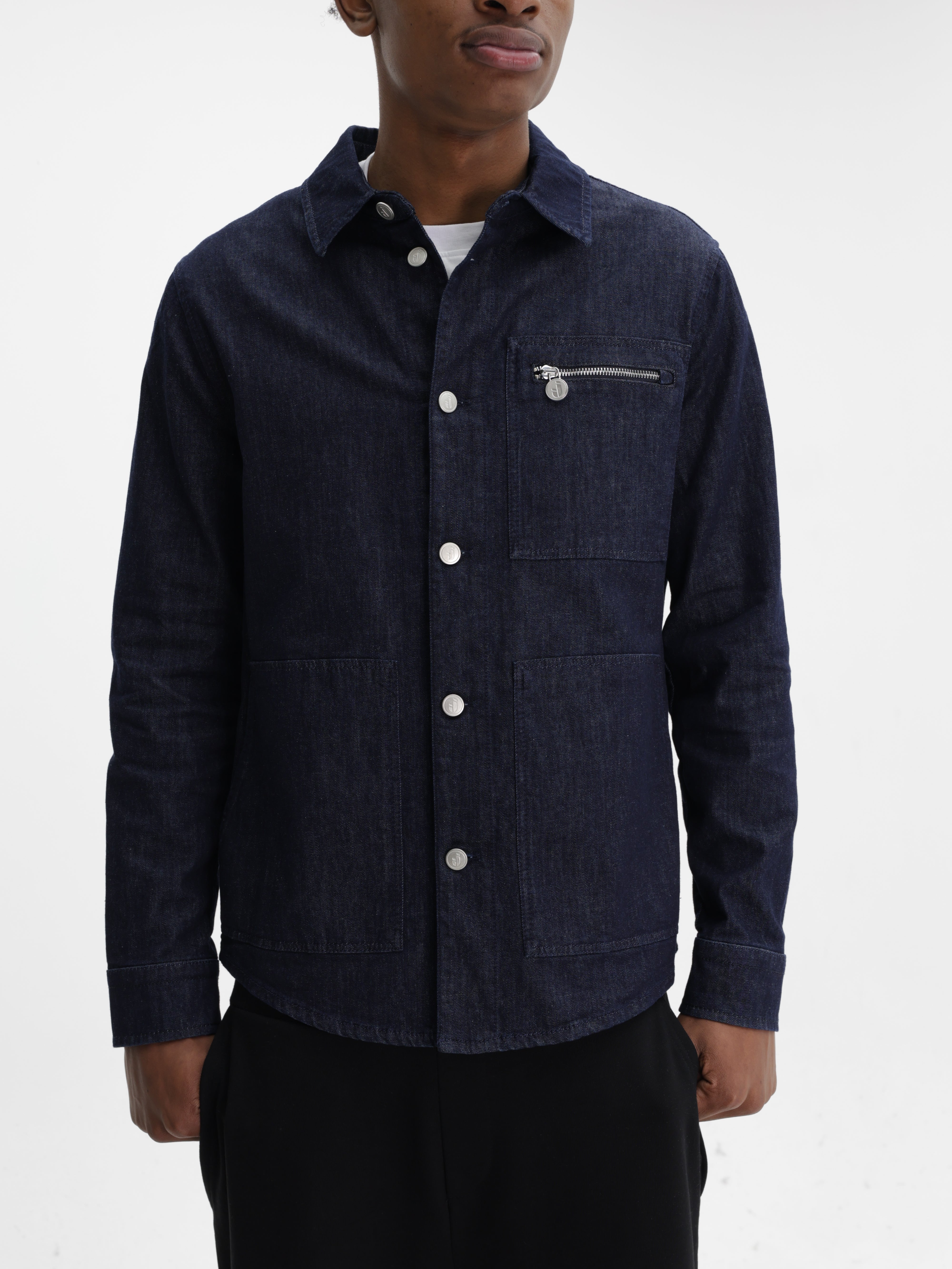 Iceberg Jeans Jacket Button Up Ls Denim