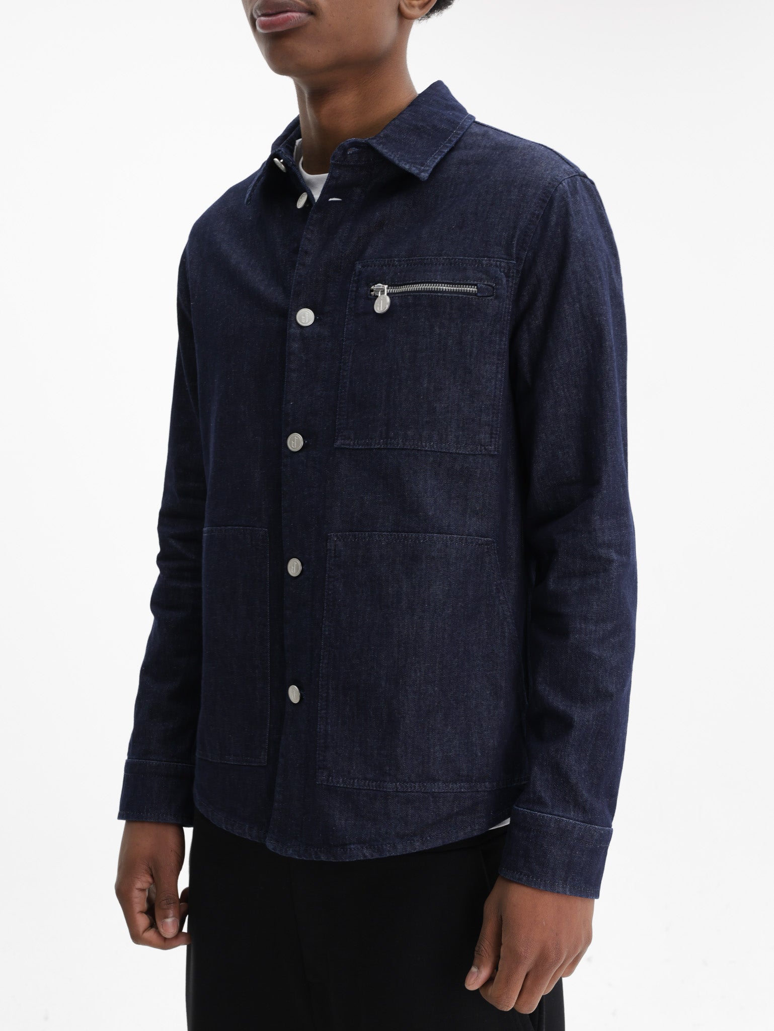 Iceberg Jeans Jacket Button Up Ls Denim