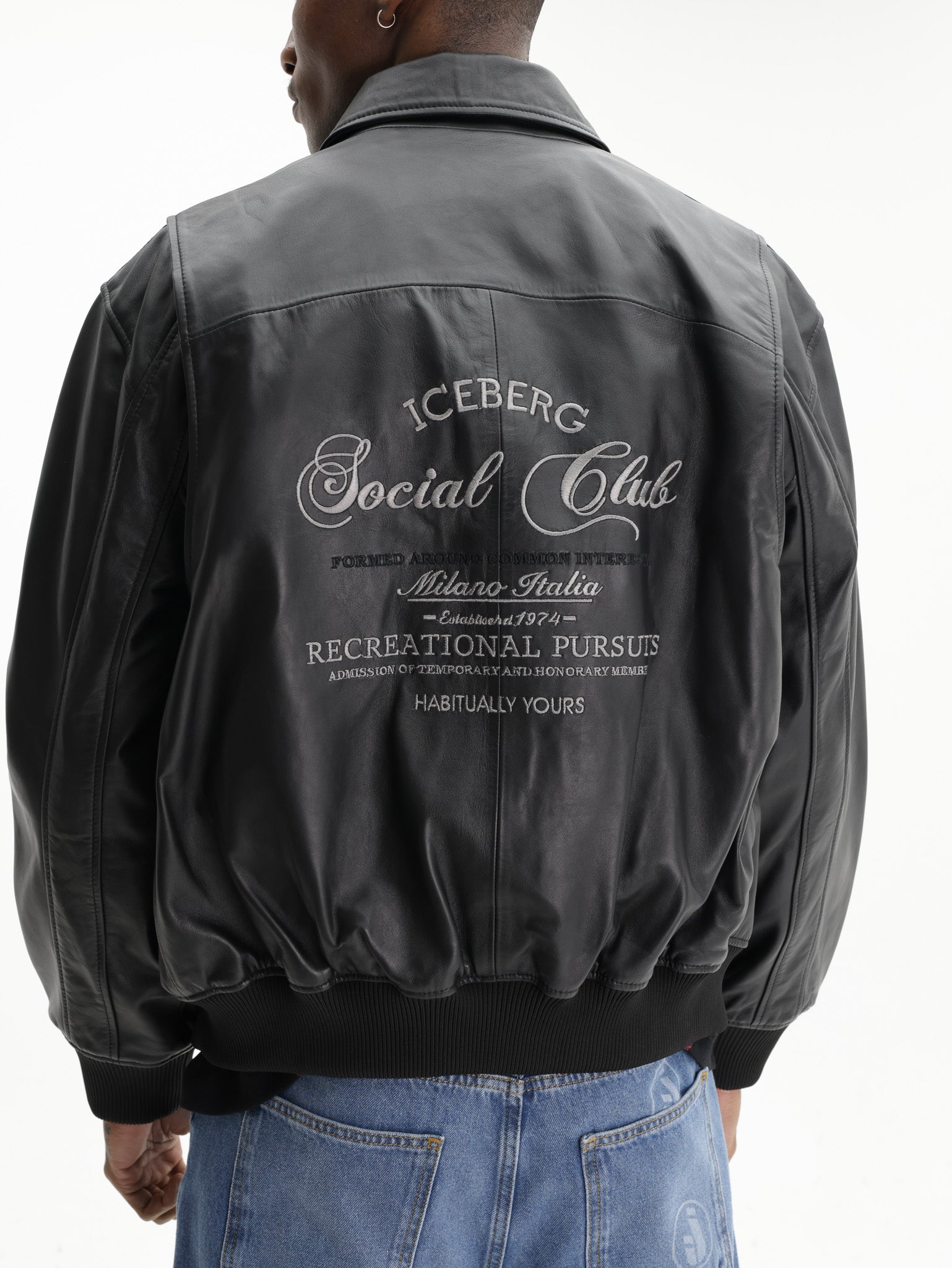 Iceberg Jacket Leather Social Club Black