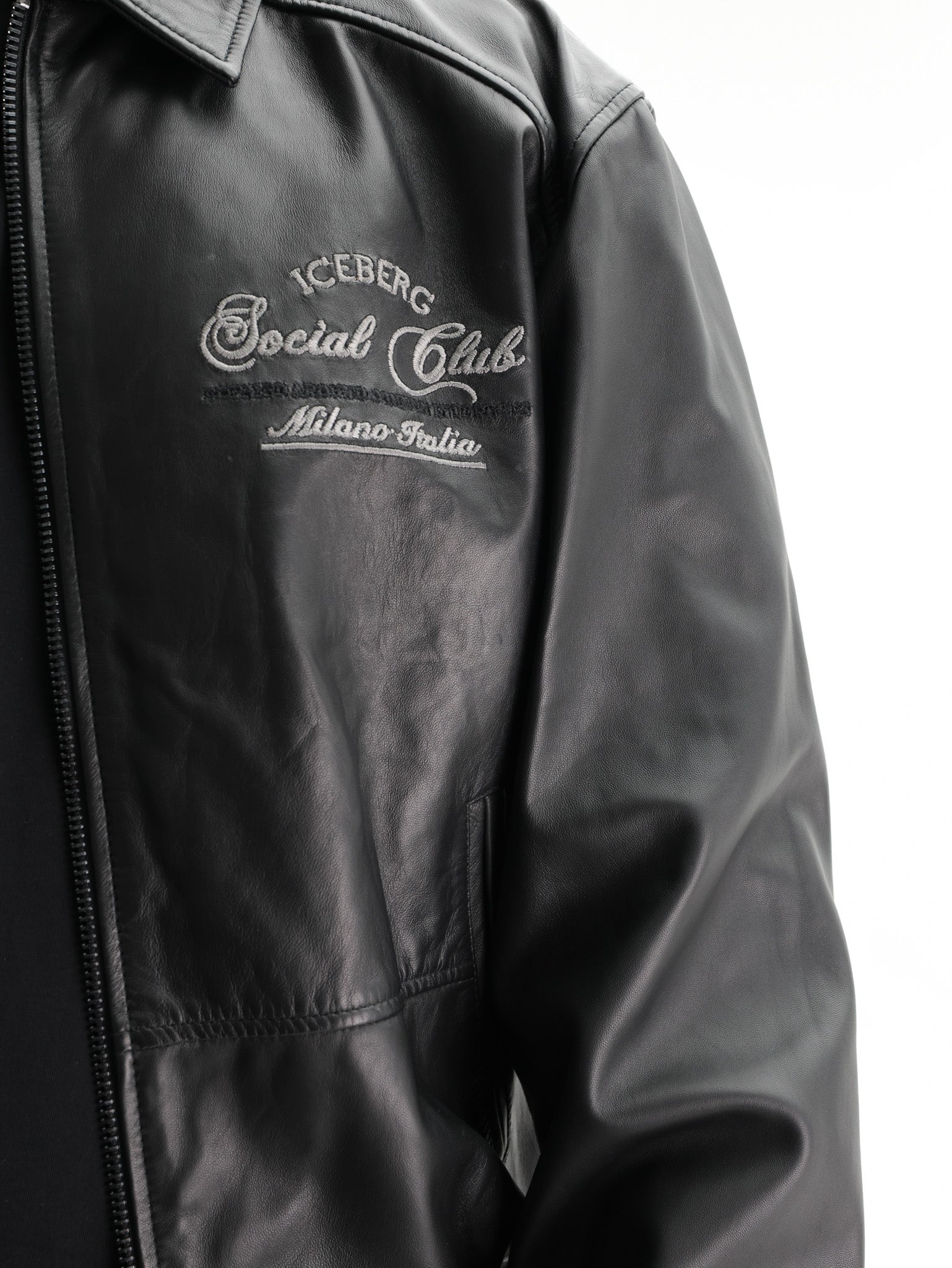 Iceberg Jacket Leather Social Club Black