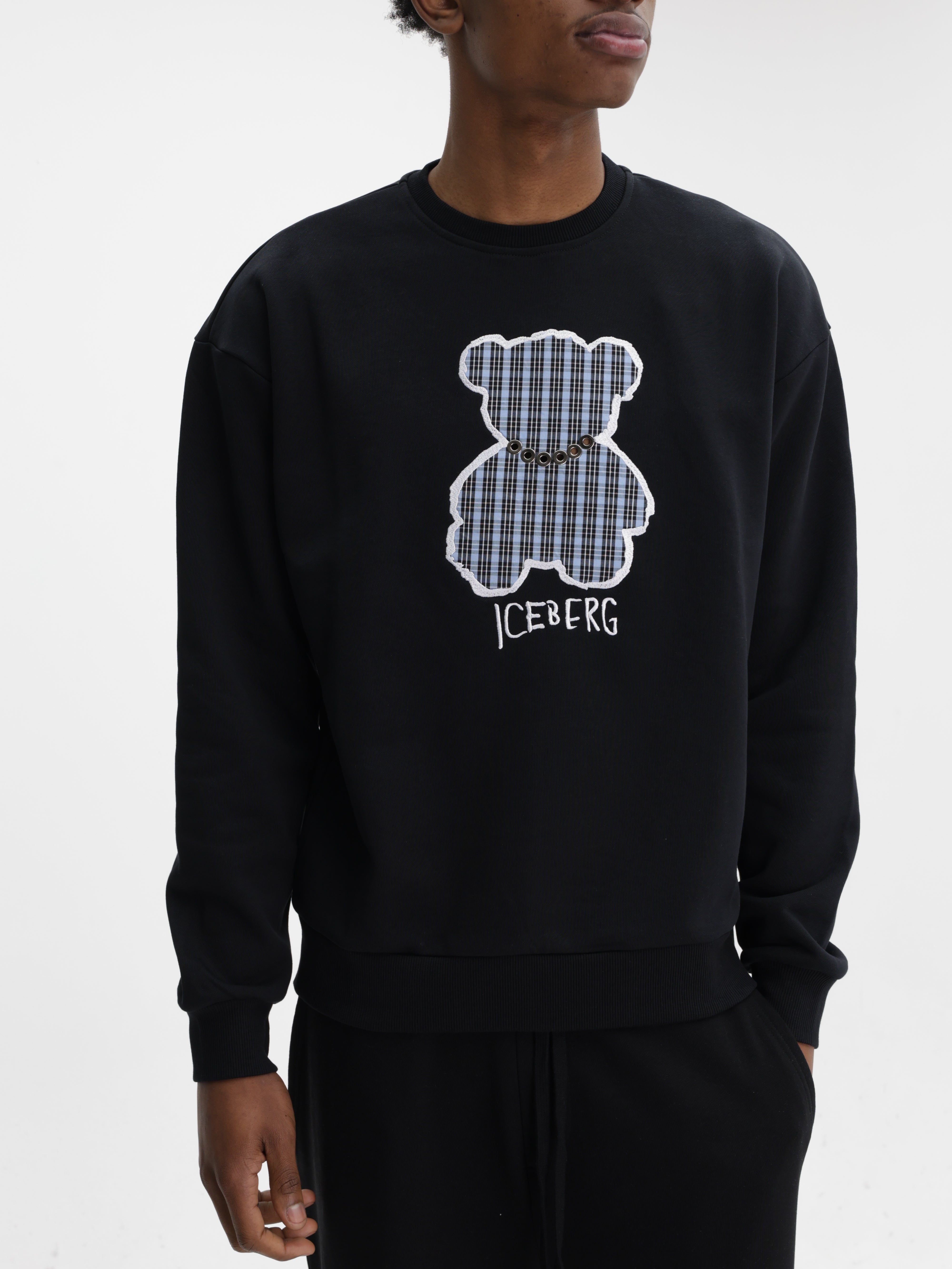 Iceberg Sweater Teddy Print Black