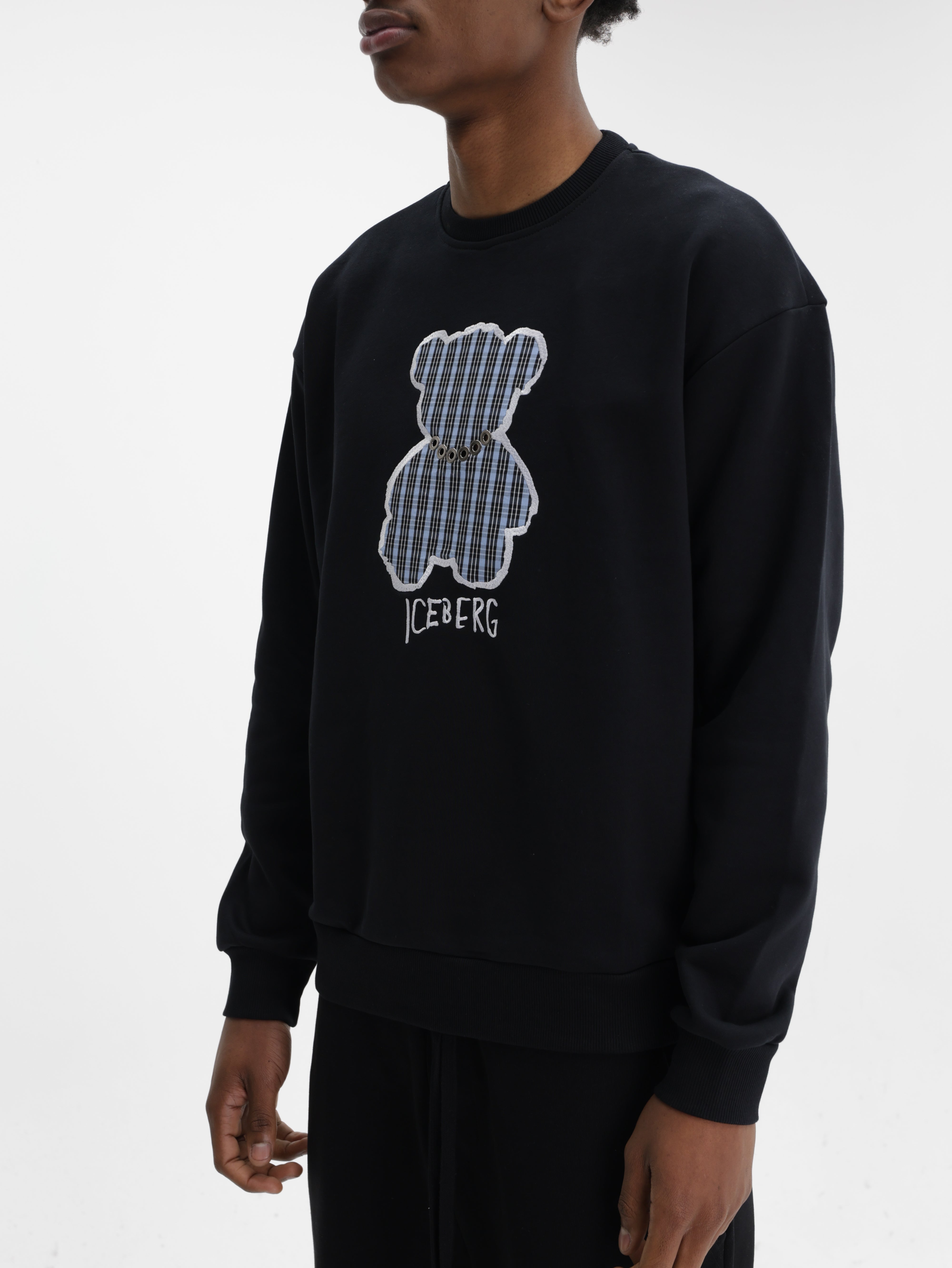 Iceberg Sweater Teddy Print Black